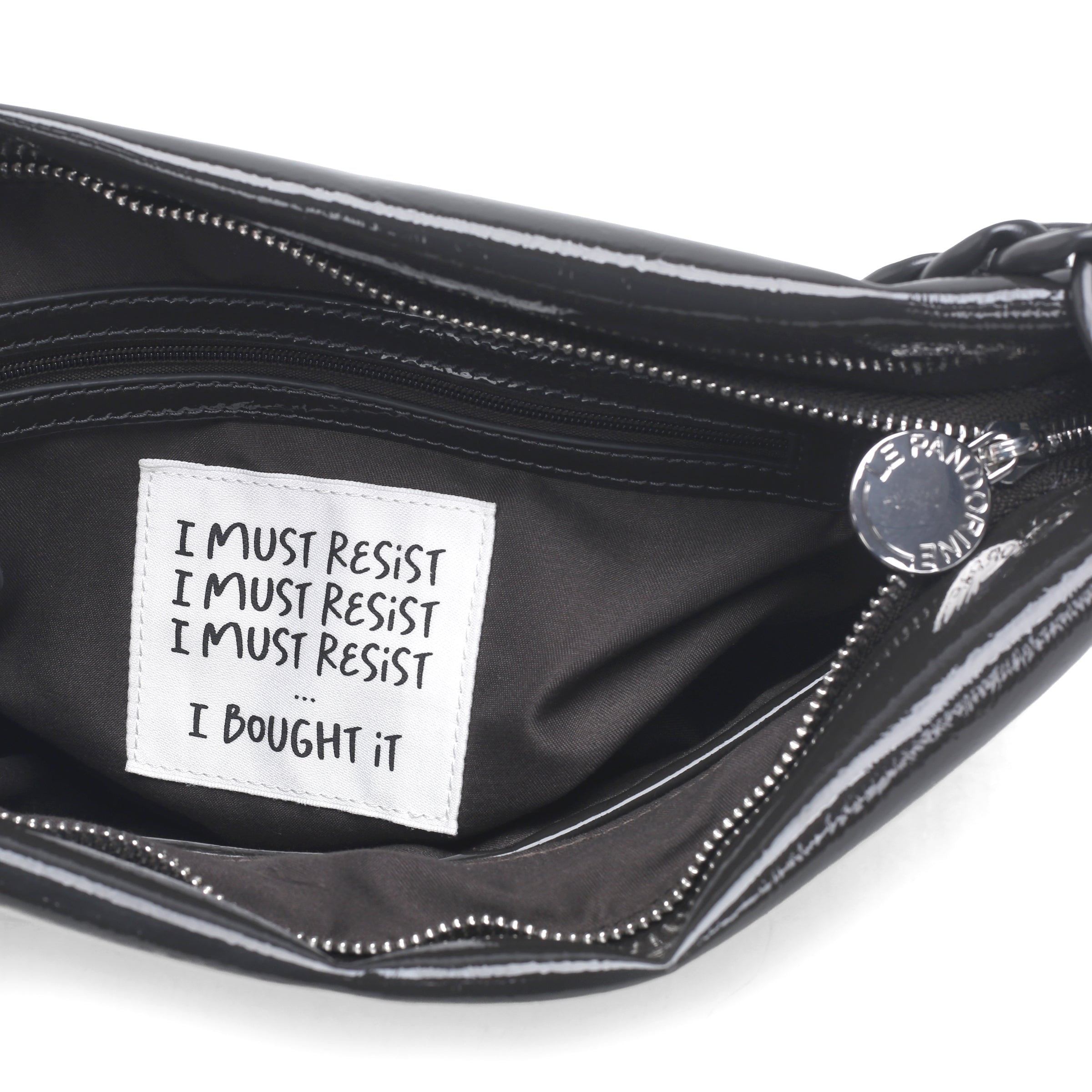 PF2516B23.C74 - Dark grey malika medium clutch - GREY | Le Pandorine