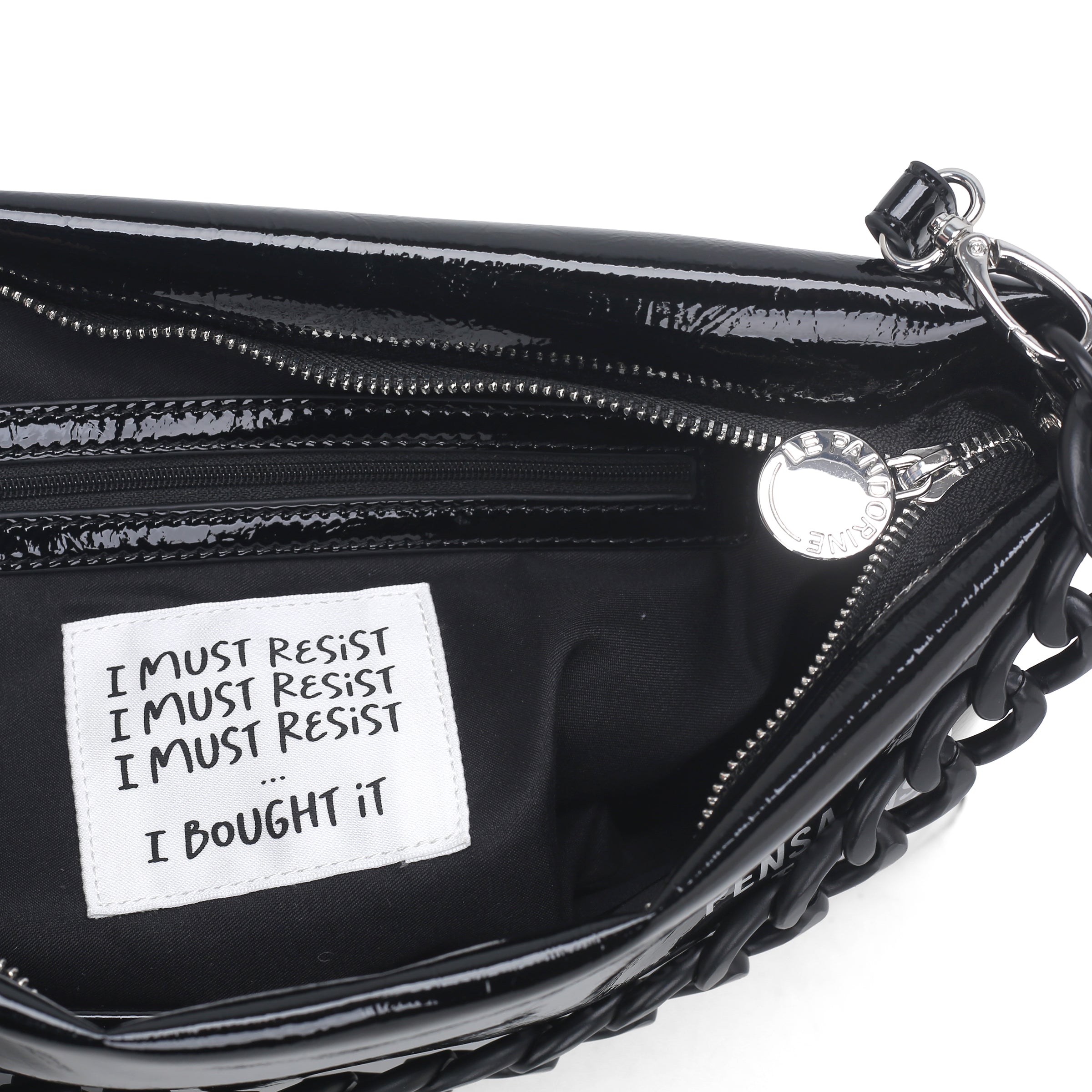 PF2516B23.C99 - Black malika medium clutch - BLACK | Le Pandorine