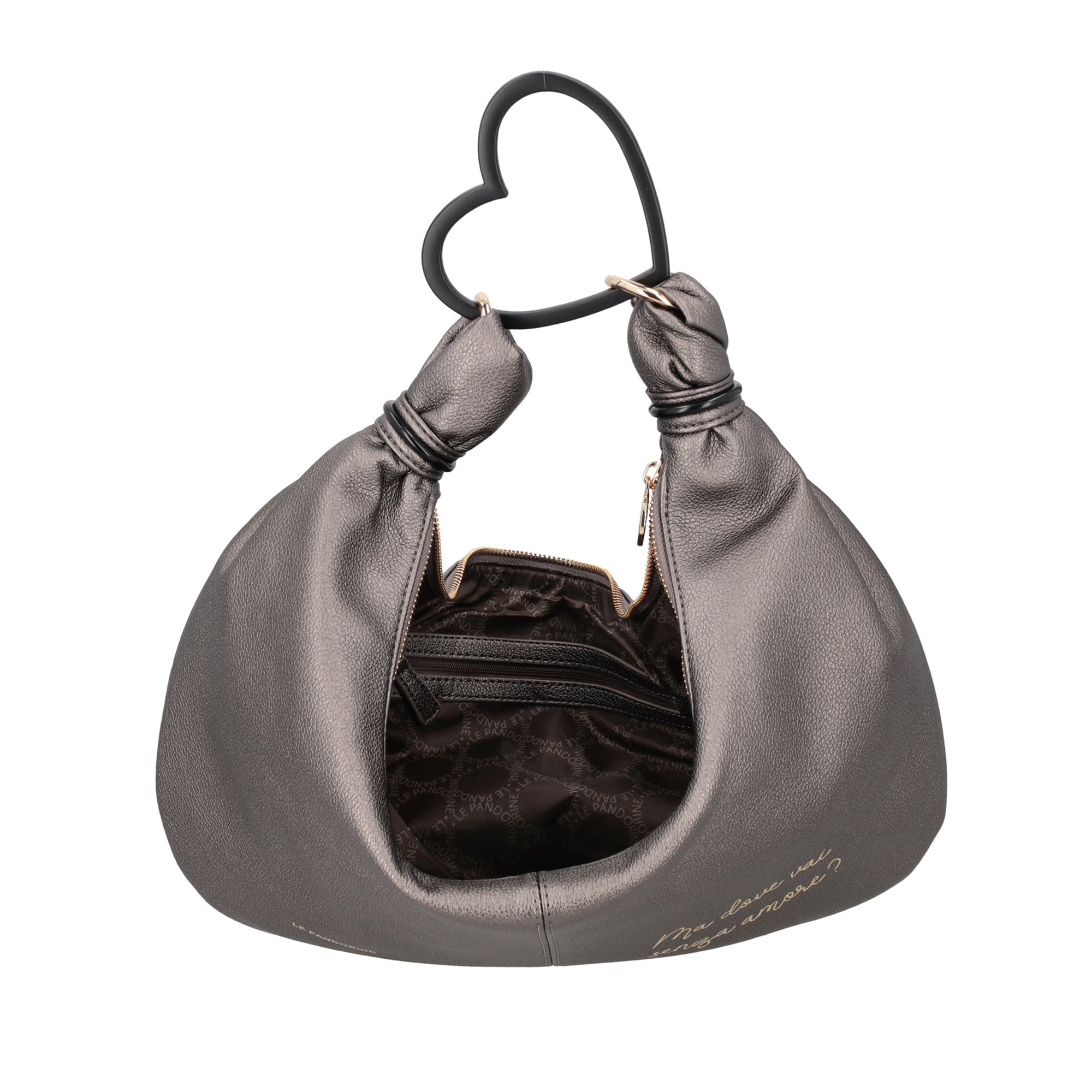 Gun metal amore handbag - Women's Handbags | Le Pandorine