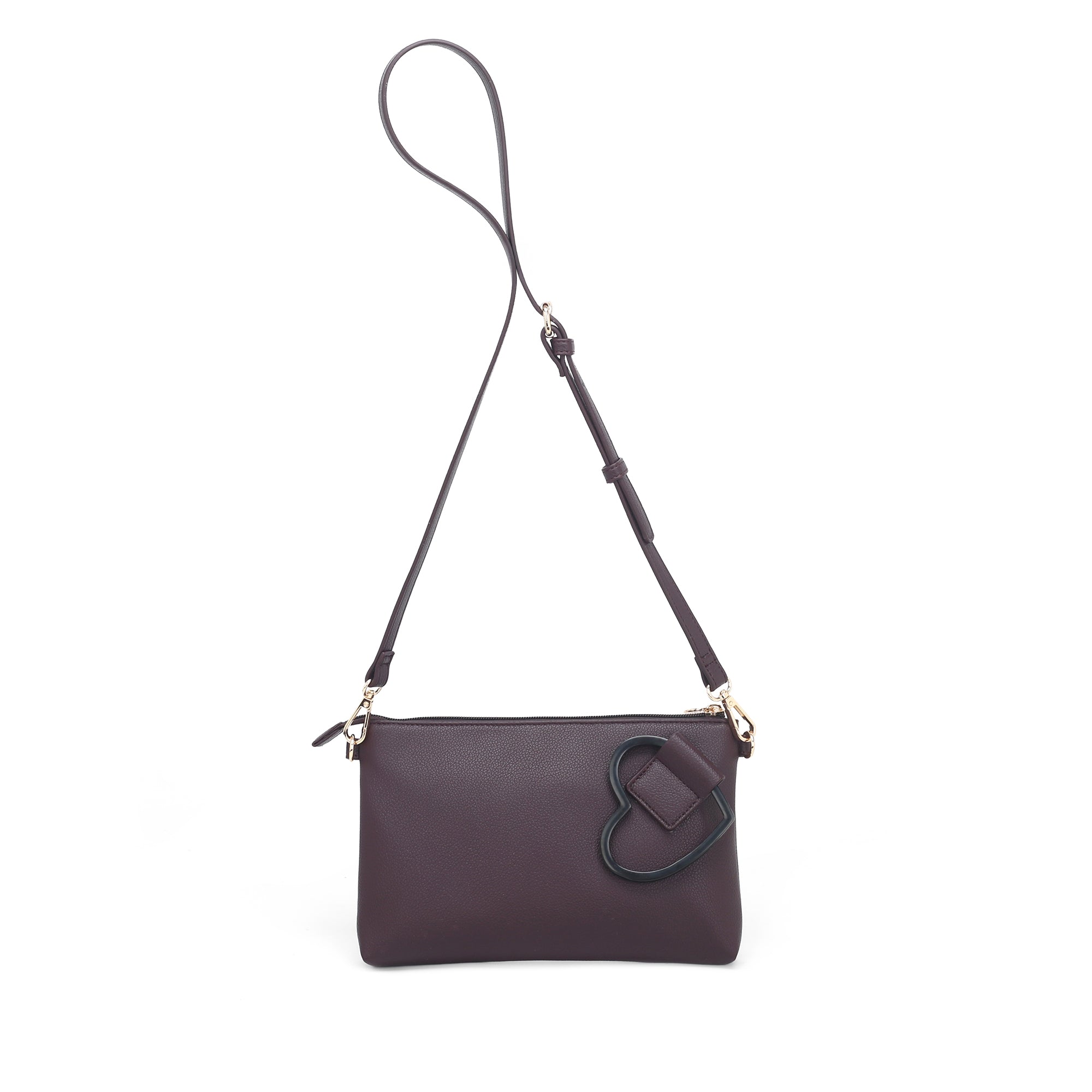PF252B529.C60 - Dark brown amore clutch - BROWN | Le Pandorine