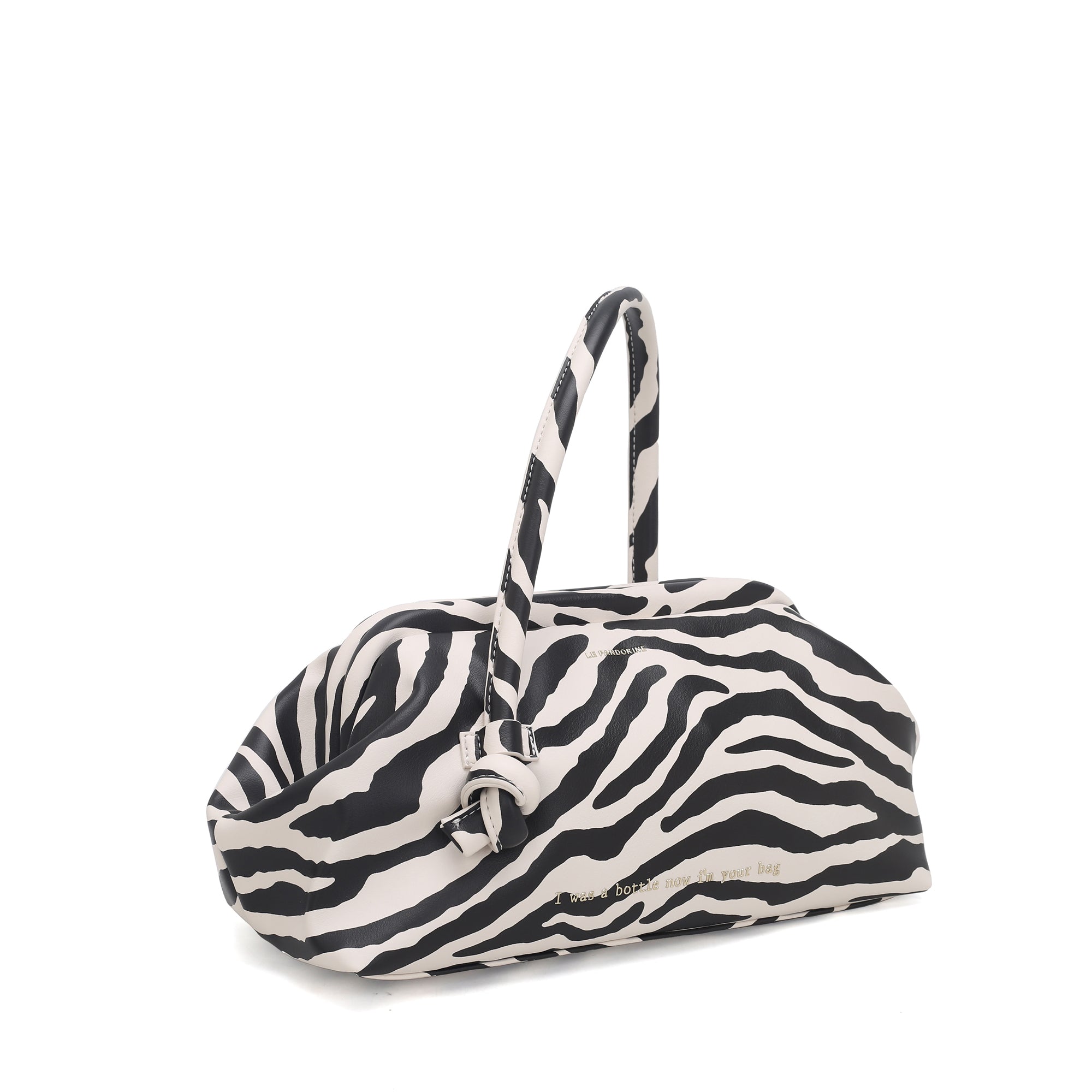 Borsa a mano media Bottle colore zebra beige/nero | Le Pandorine