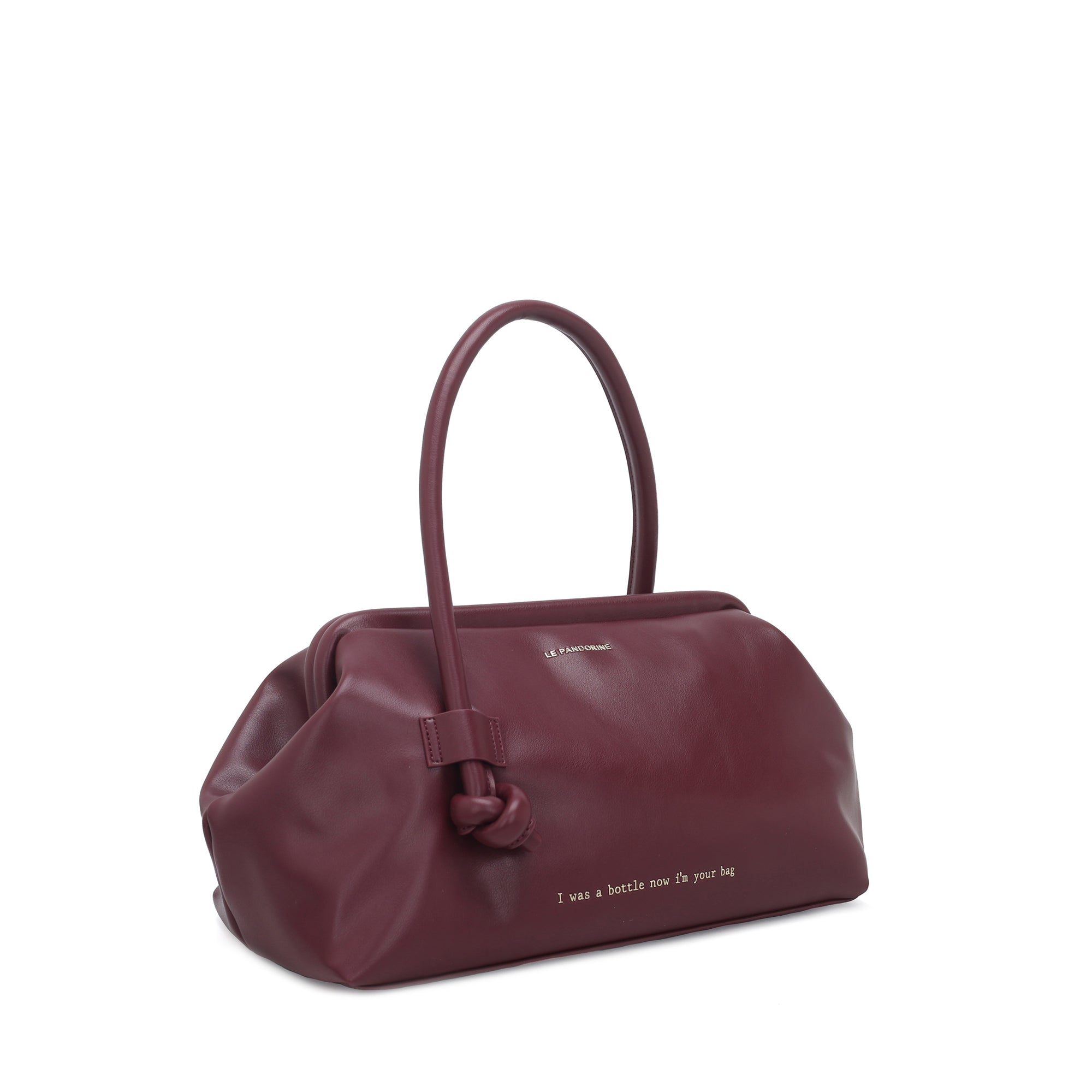Borsa a mano media Bottle colore prugna | Le Pandorine