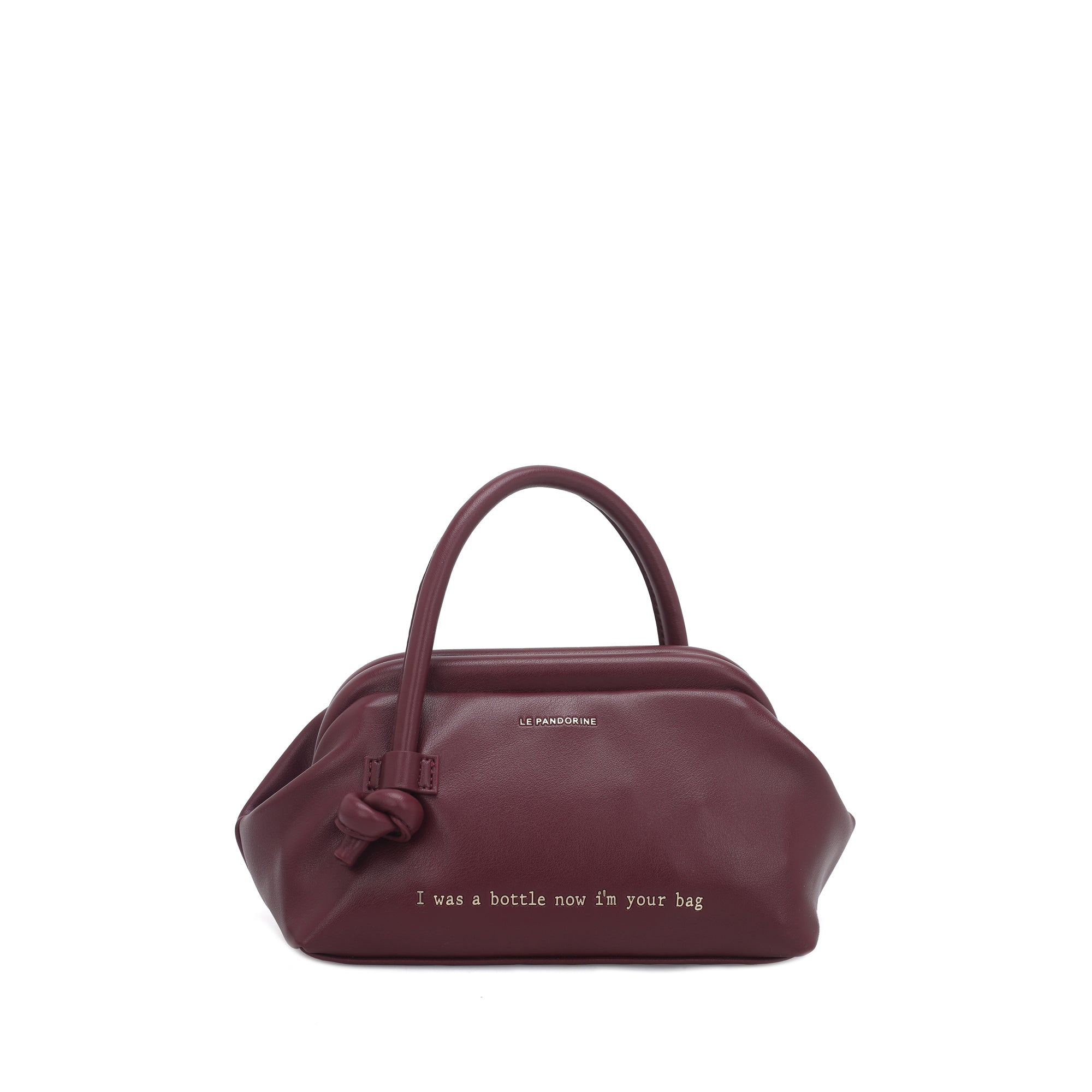 Borsa a mano piccola Bottle colore prugna | Le Pandorine