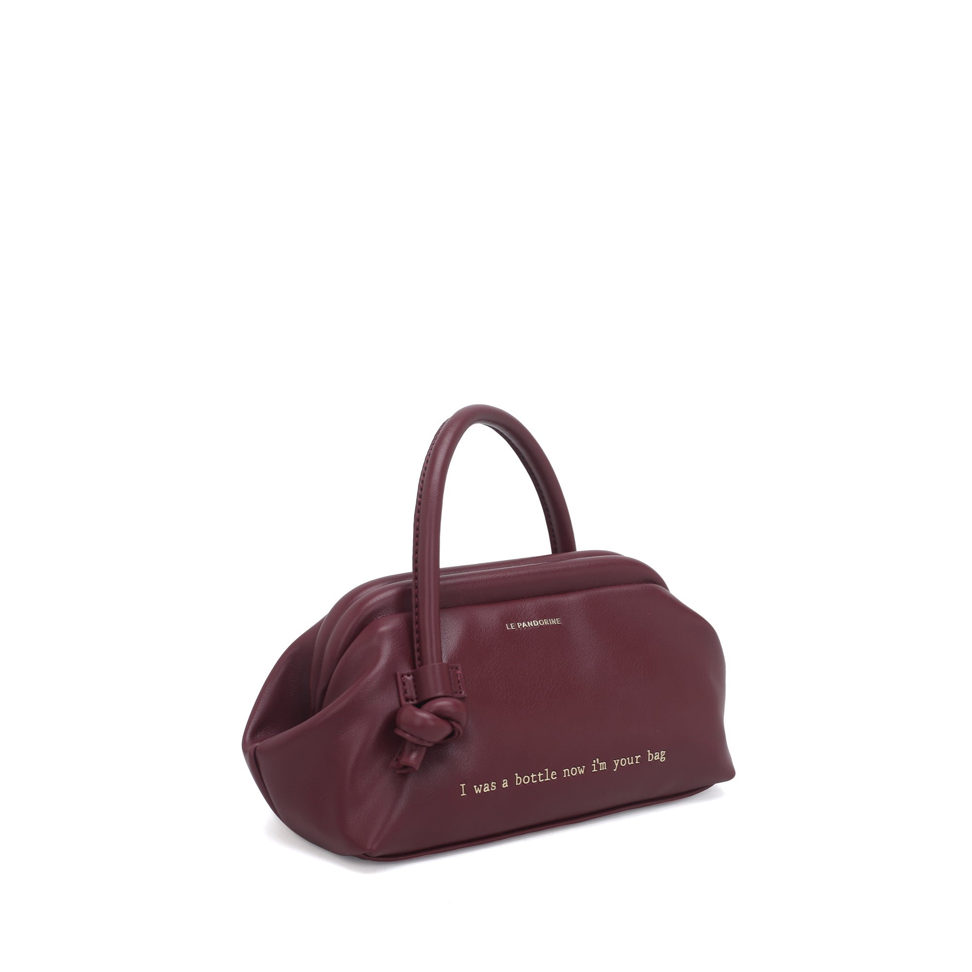 Borsa a mano piccola Bottle colore prugna | Le Pandorine