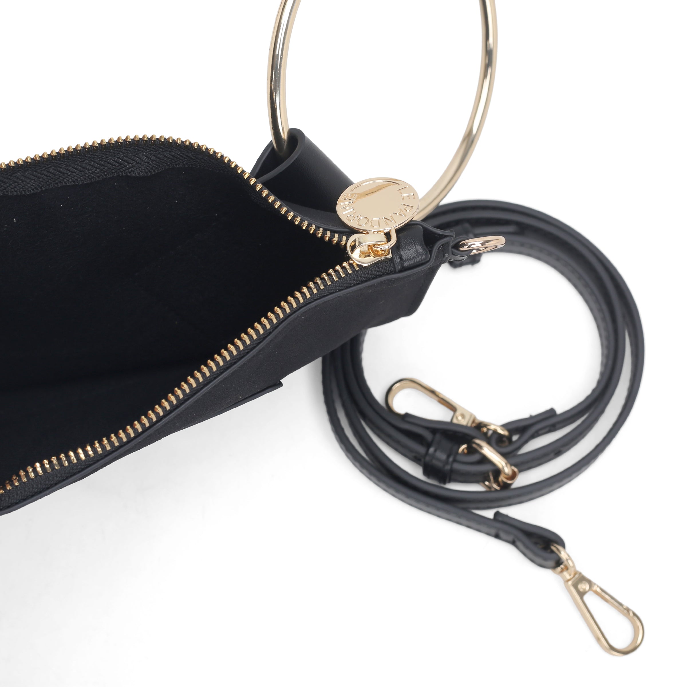 Black rachel small pochette - BLACK | Le Pandorine
