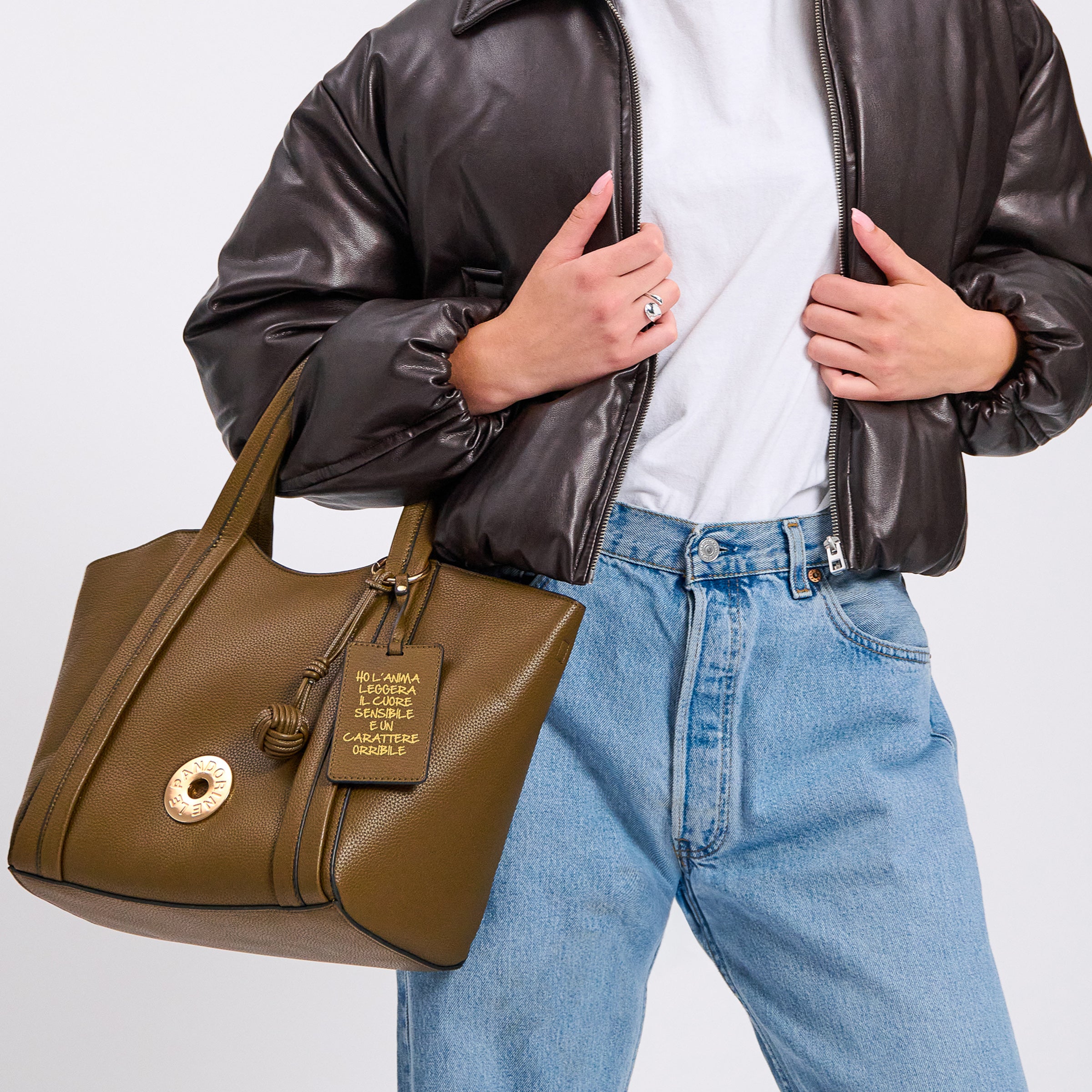 Shopping grande Vicky colore verde militare - Borse Shopper | Le Pandorine