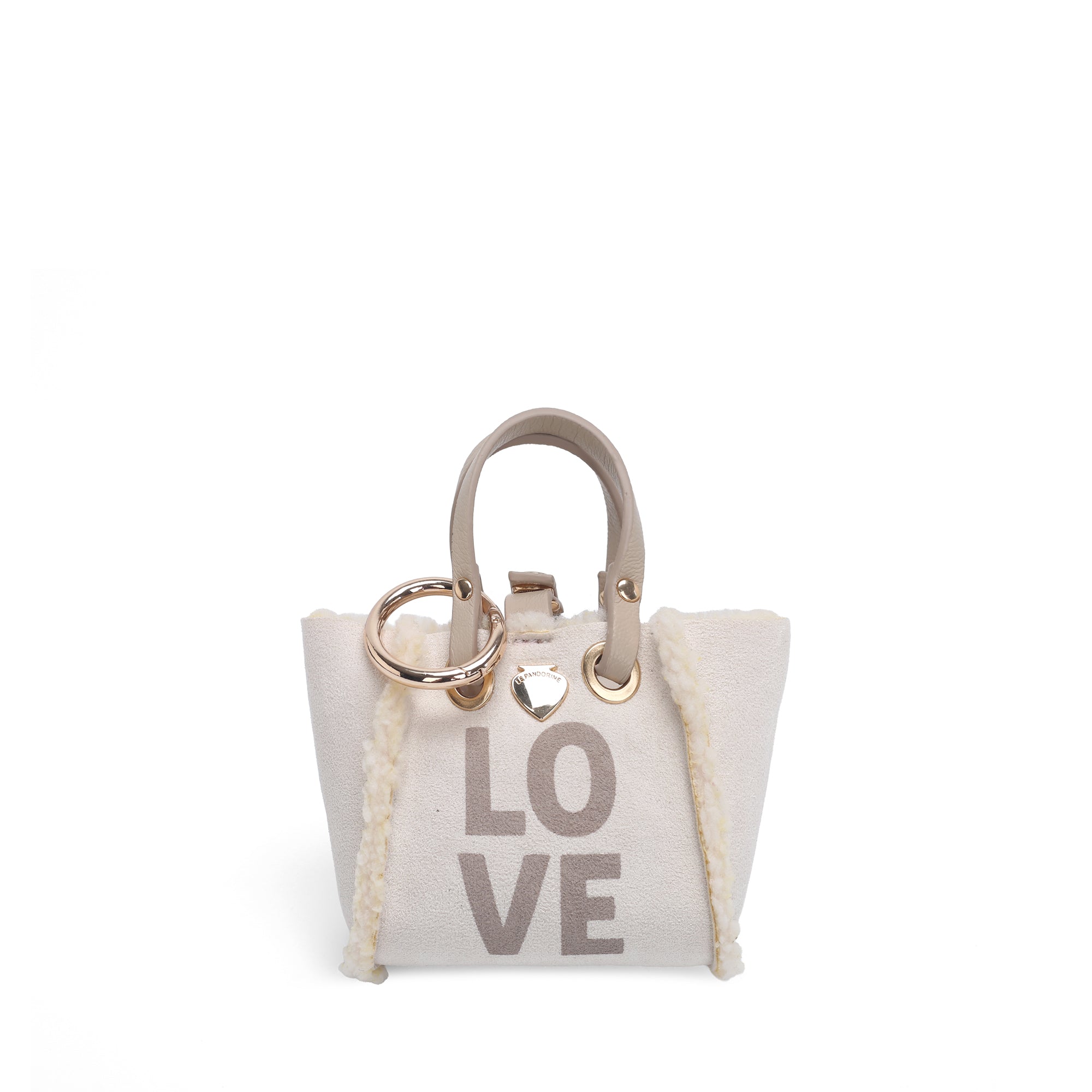 Portachiavi mini borsa Little P colore avorio | Le Pandorine