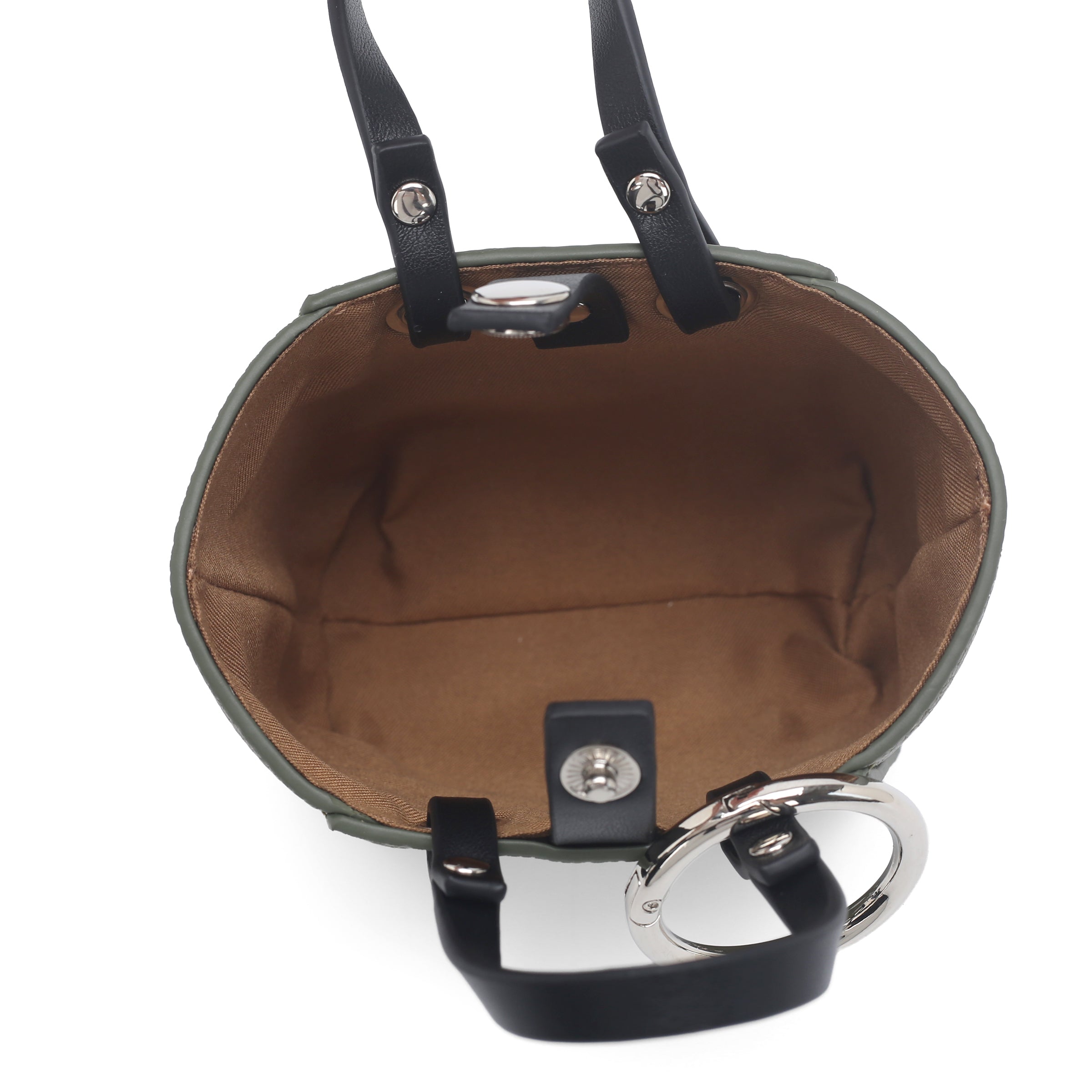 Portachiavi mini borsa Little P colore fango | Le Pandorine