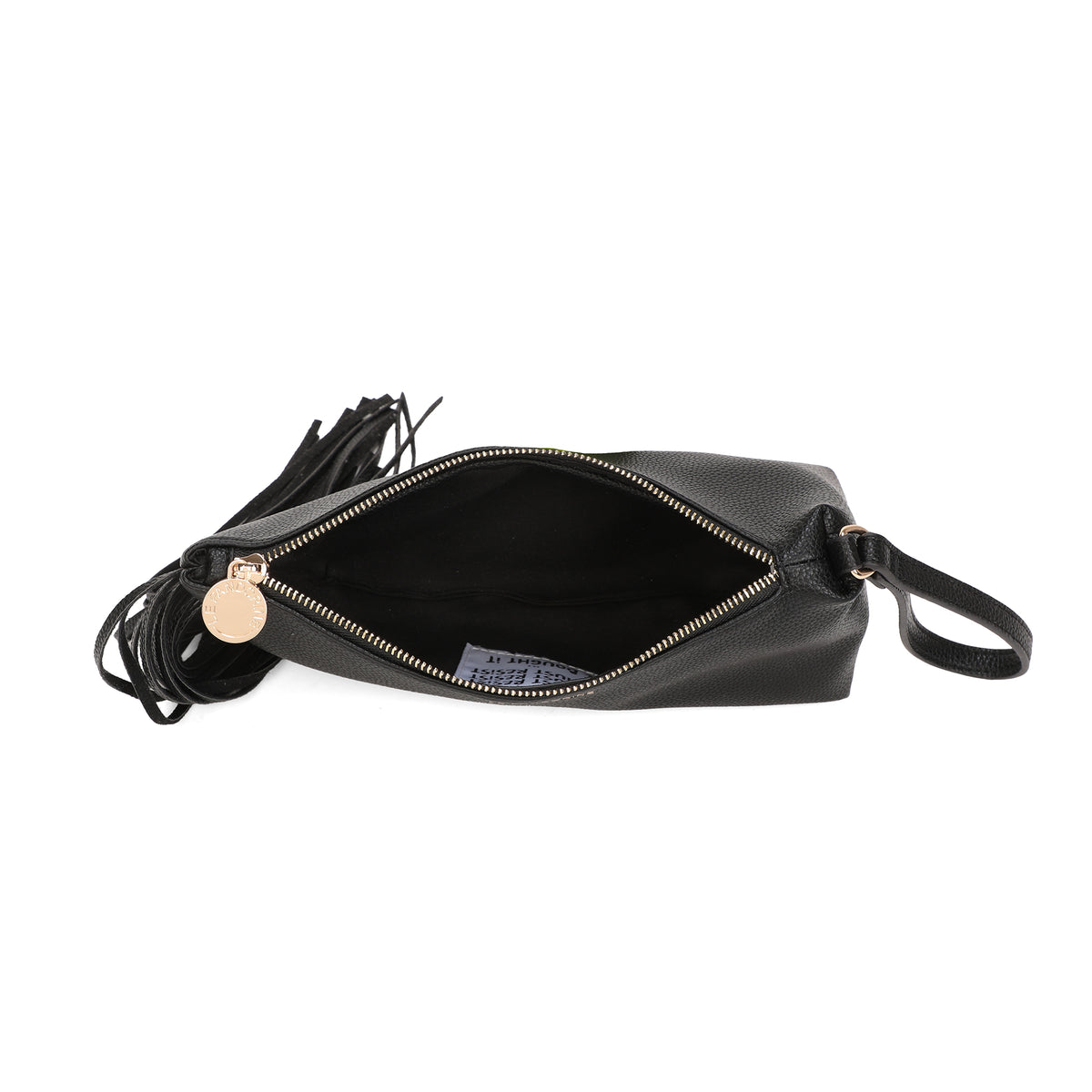 PF2611B16.C99 - Pochette Dallas con frange e polsiera colore nero - NERO | Le Pandorine