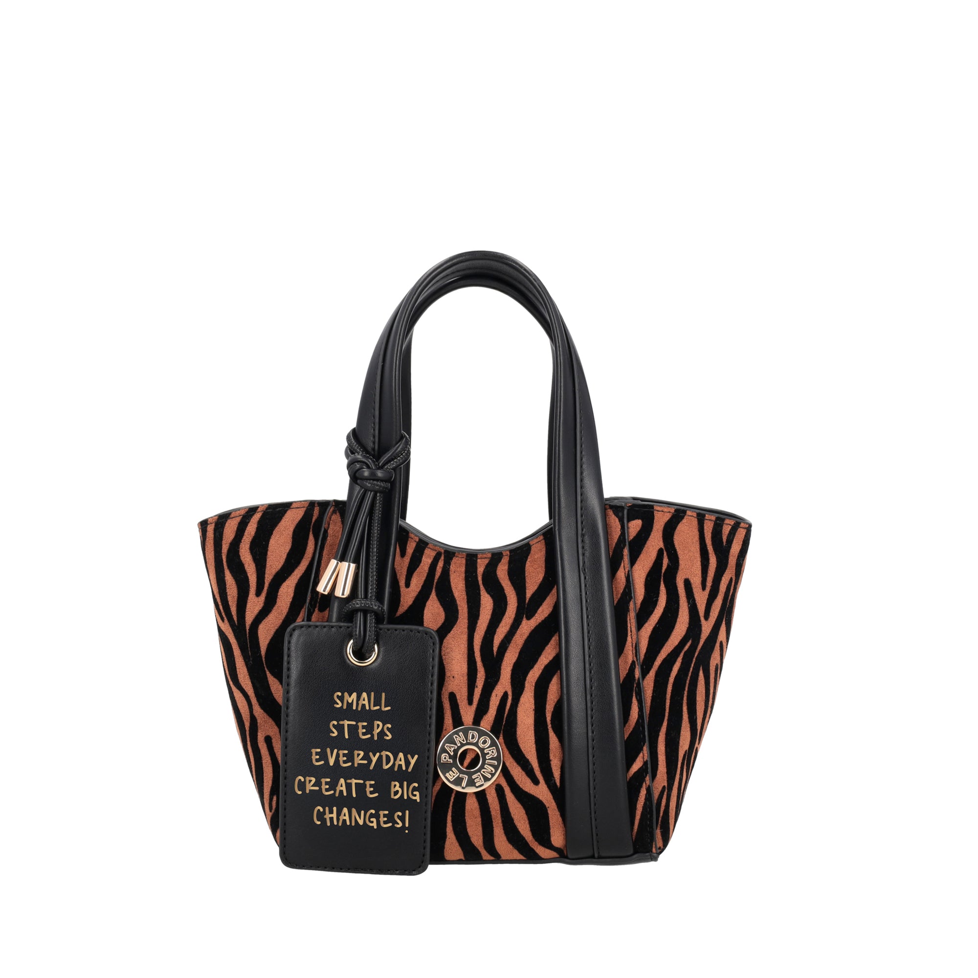 PF2614B55.C59 - Mini bag a mano Vicky con stampa animalier colore cuoio - BROWN | Le Pandorine