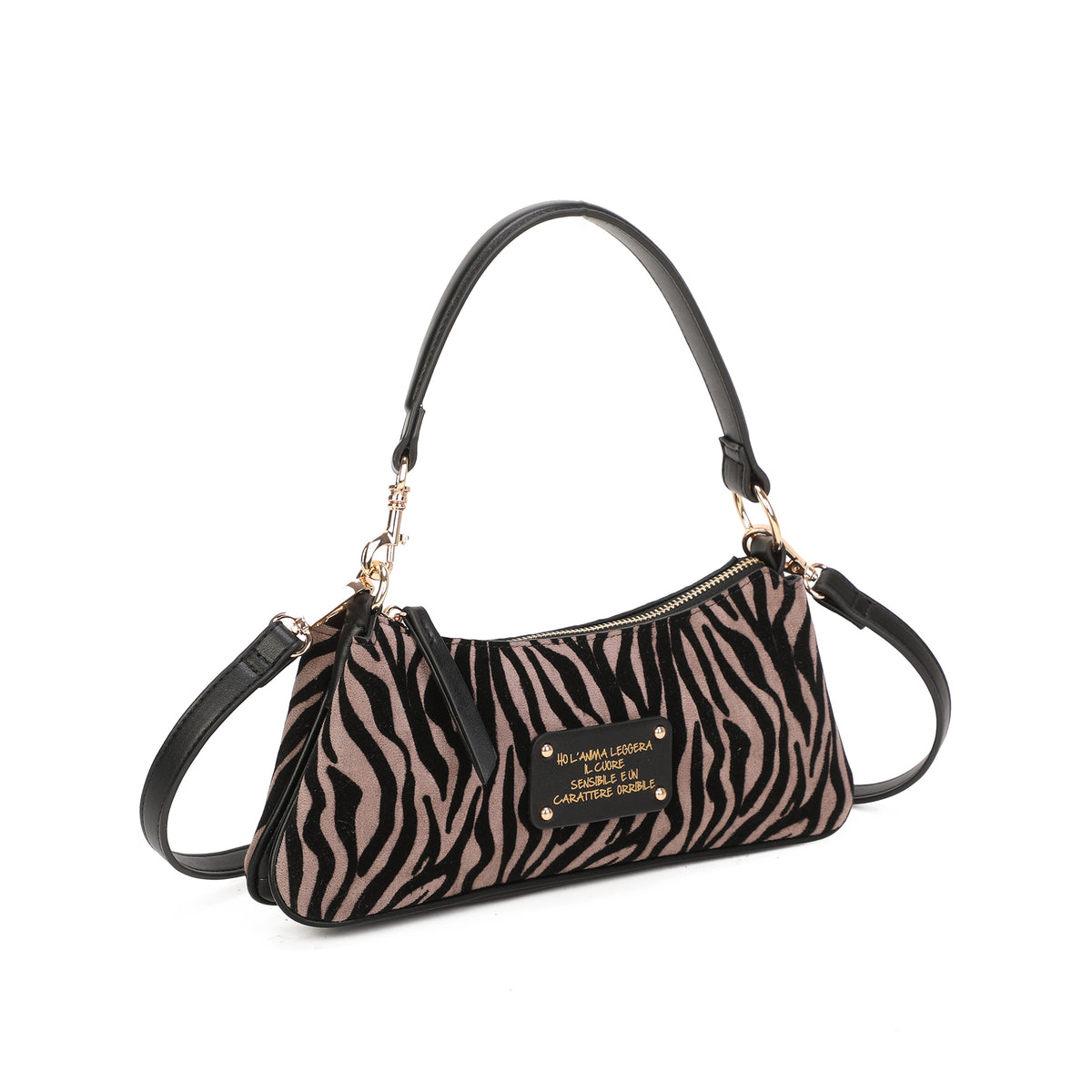Vicky shoulder bag with taupe animal print - Shoulder Bags | Le Pandorine
