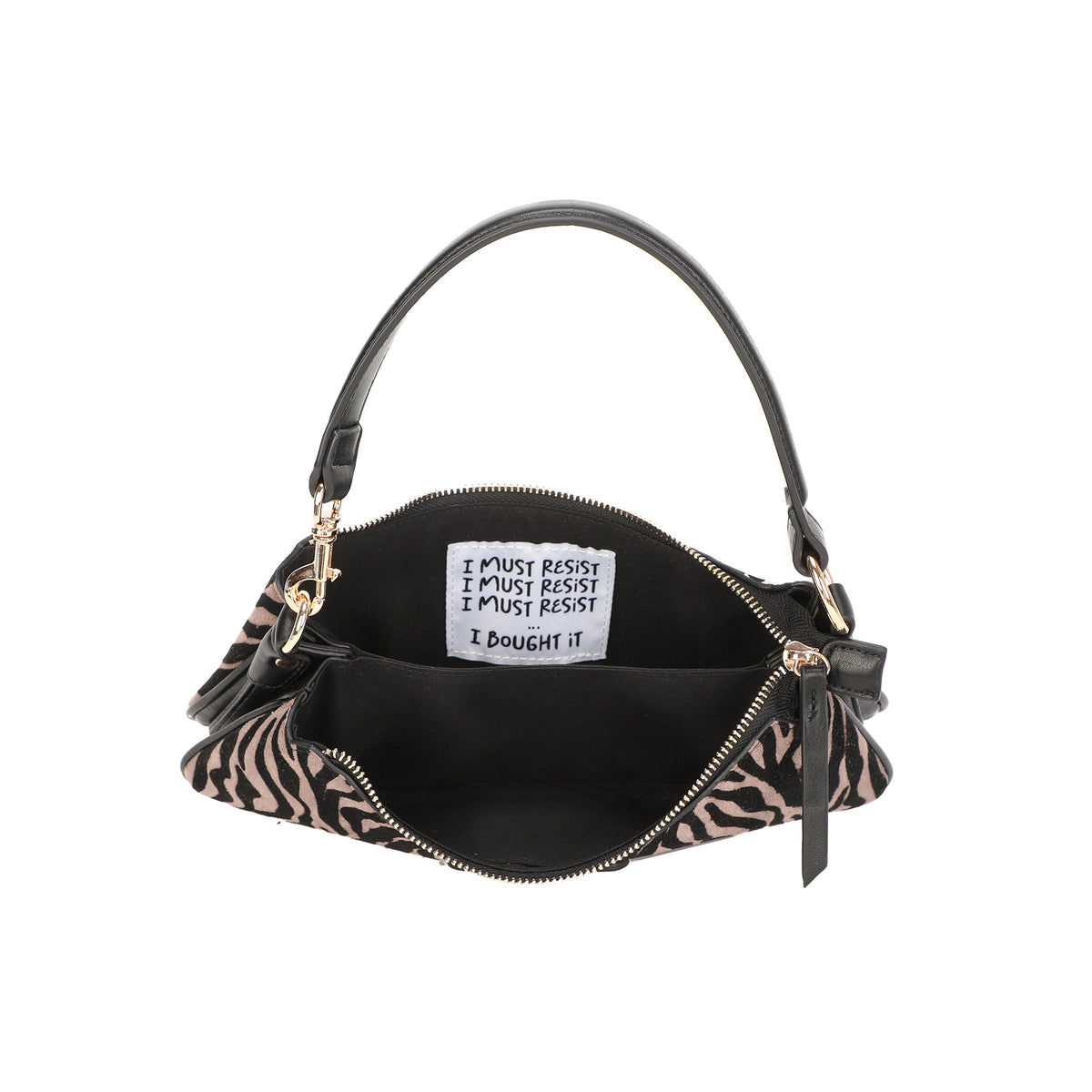 Vicky shoulder bag with taupe animal print - Shoulder Bags | Le Pandorine
