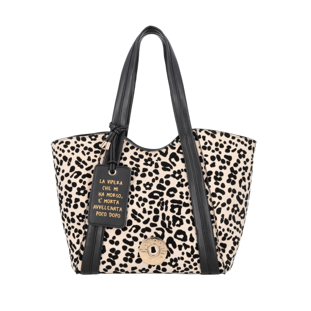Vicky shopping bag with animal print in white - Shopping Bags | Le Pandorine