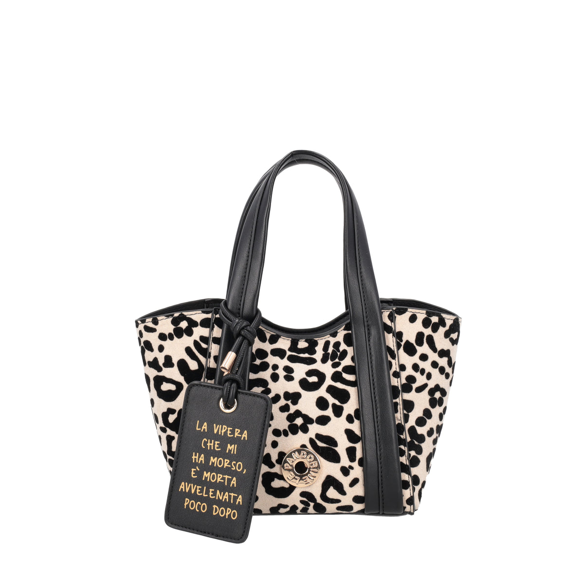PF2615B78.C00 - Mini bag a mano Vicky con stampa animalier colore bianco - BIANCO | Le Pandorine