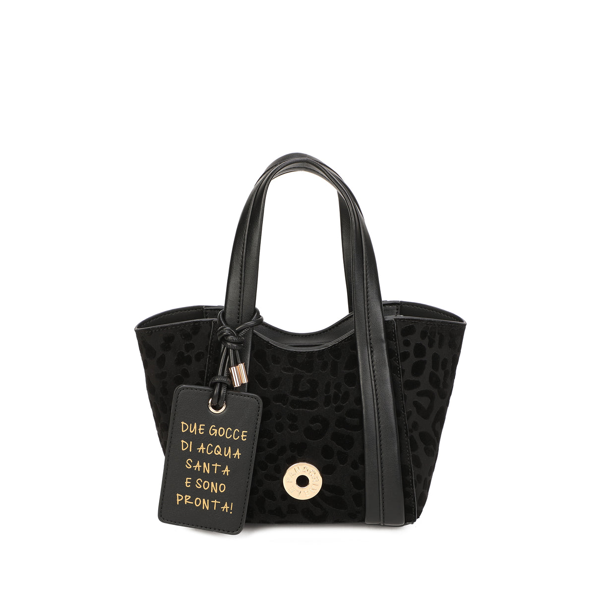 PF2615B78.C99 - Mini bag a mano Vicky con stampa animalier colore nero - NERO | Le Pandorine