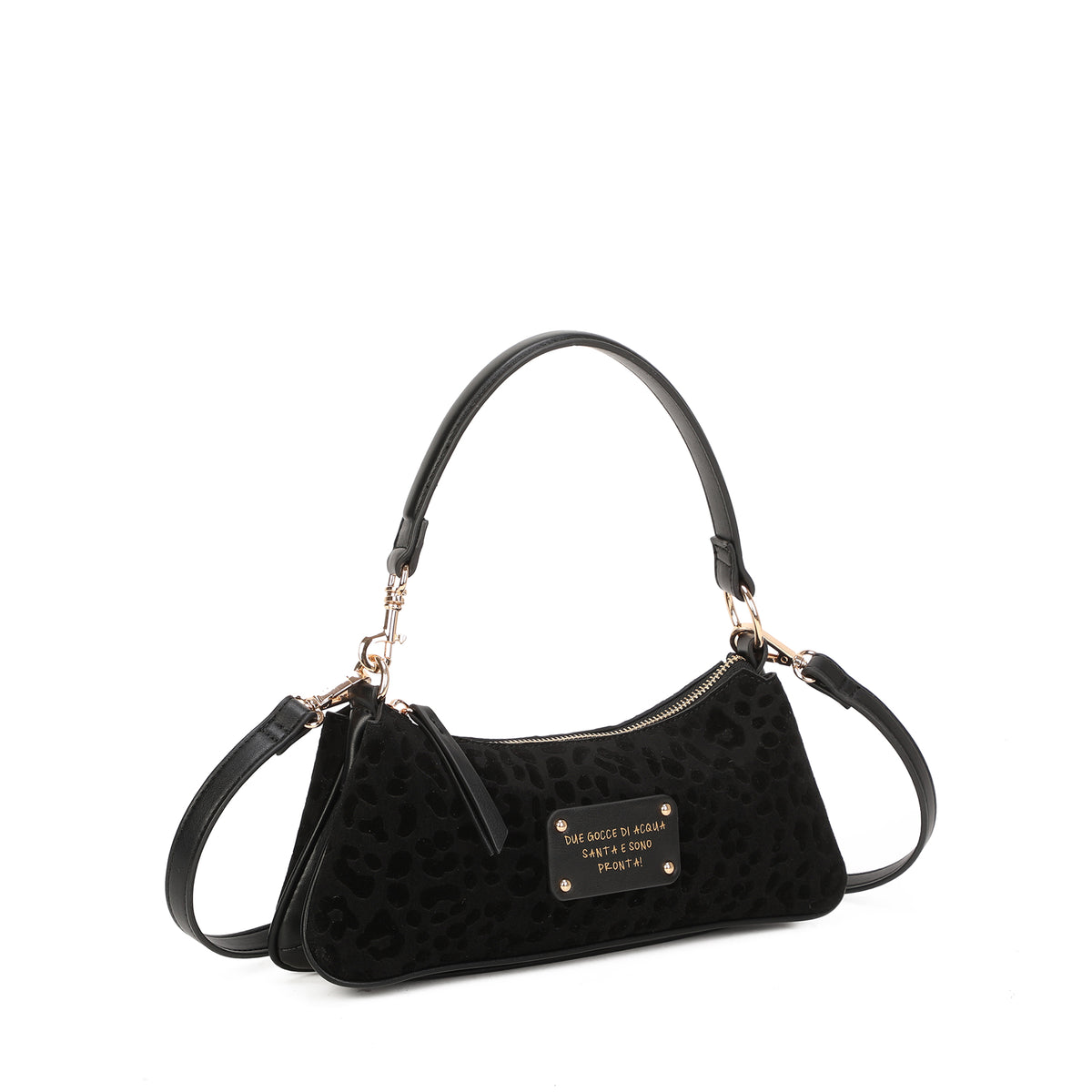 PF2615B79.C99 - Borsa a spalla Vicky con stampa animalier colore nero - NERO | Le Pandorine