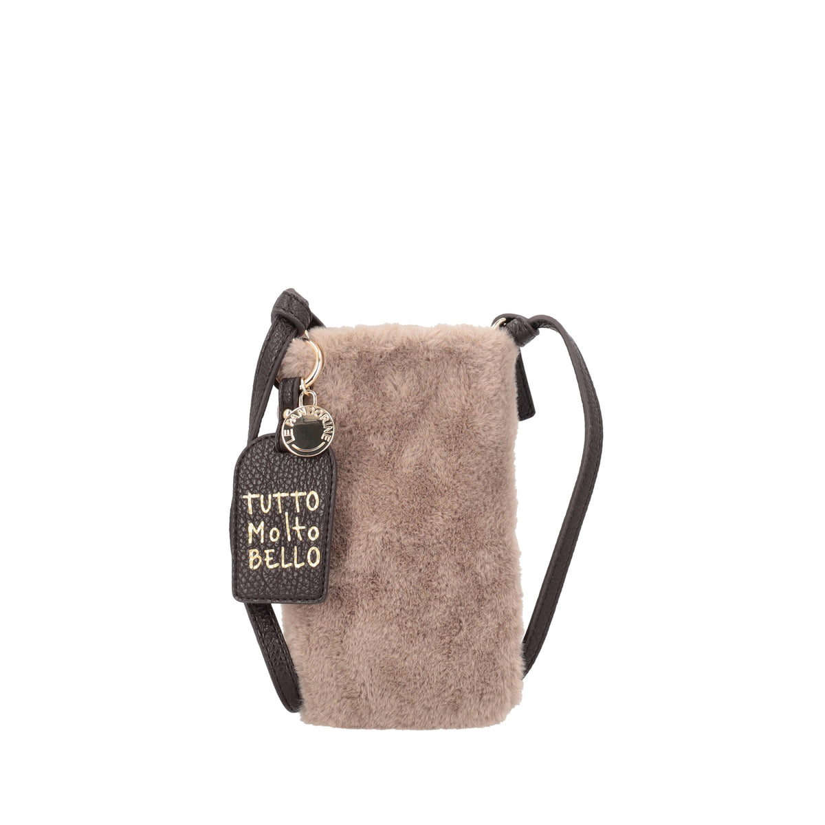 Oslo dove-grey teddy shoulder bag - Women's Crossbody Bag | Le Pandorine