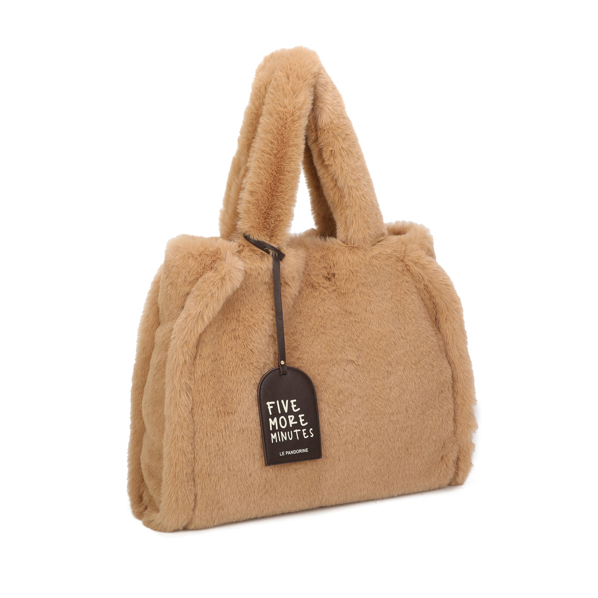 Helsinki maxi shopping bag faux fur sand color - Shopping Bags | Le Pandorine