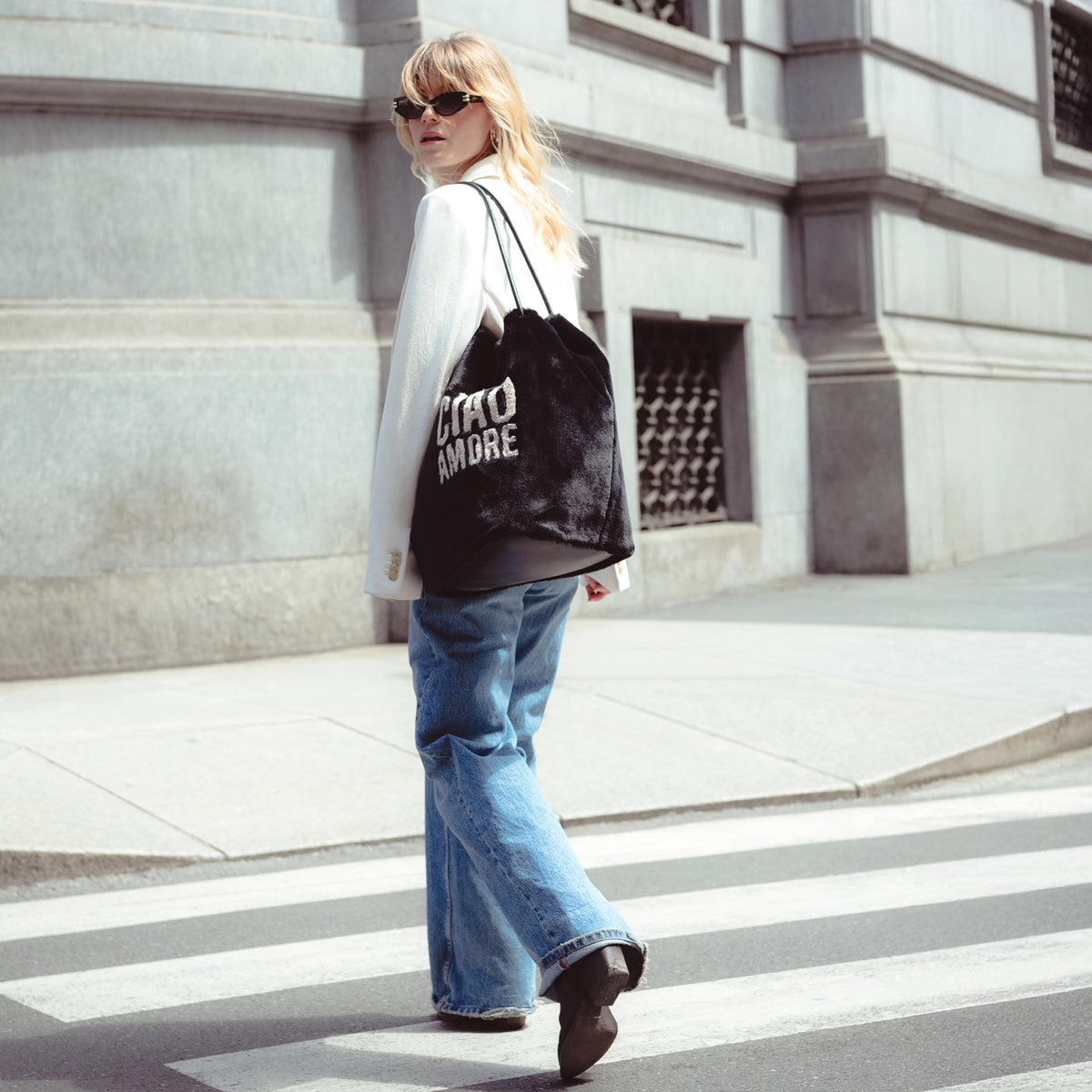 Shopping Stockholm "Ciao Amore" sand color - Shopping Bags | Le Pandorine