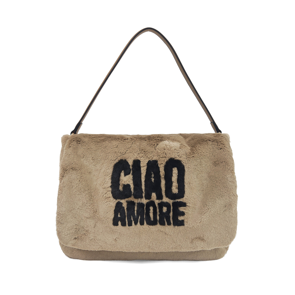 PF2623B82.C04 - Borsa a spalla Stoccolma con pelliccia sintetica colore sabbia - NATURALE | Le Pandorine