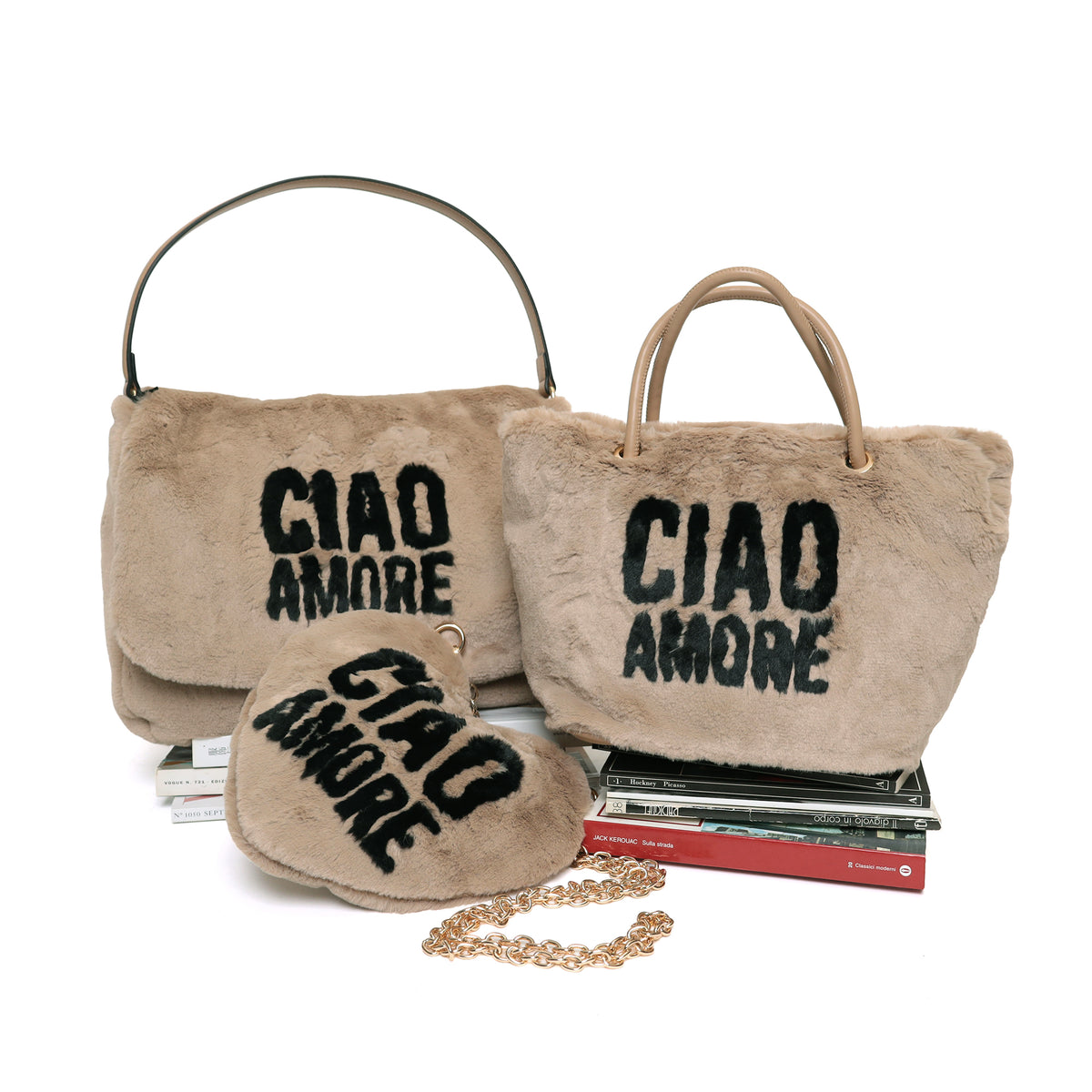 PF2623B82.C04 - Borsa a spalla Stoccolma con pelliccia sintetica colore sabbia - NATURALE | Le Pandorine