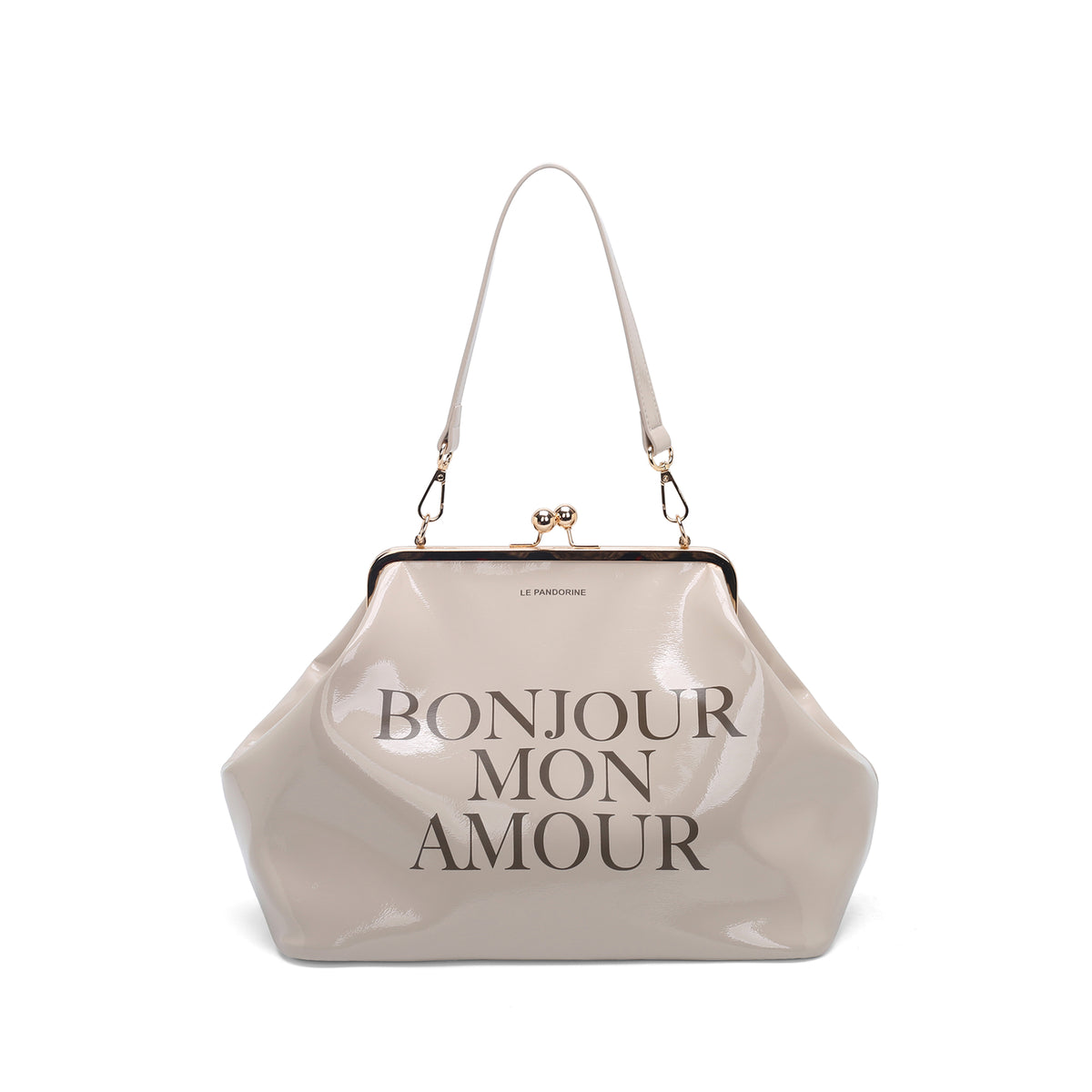 PF2629B72.C05 - Borsa a spalla Nizza in vernice colore beige - NATURALE | Le Pandorine