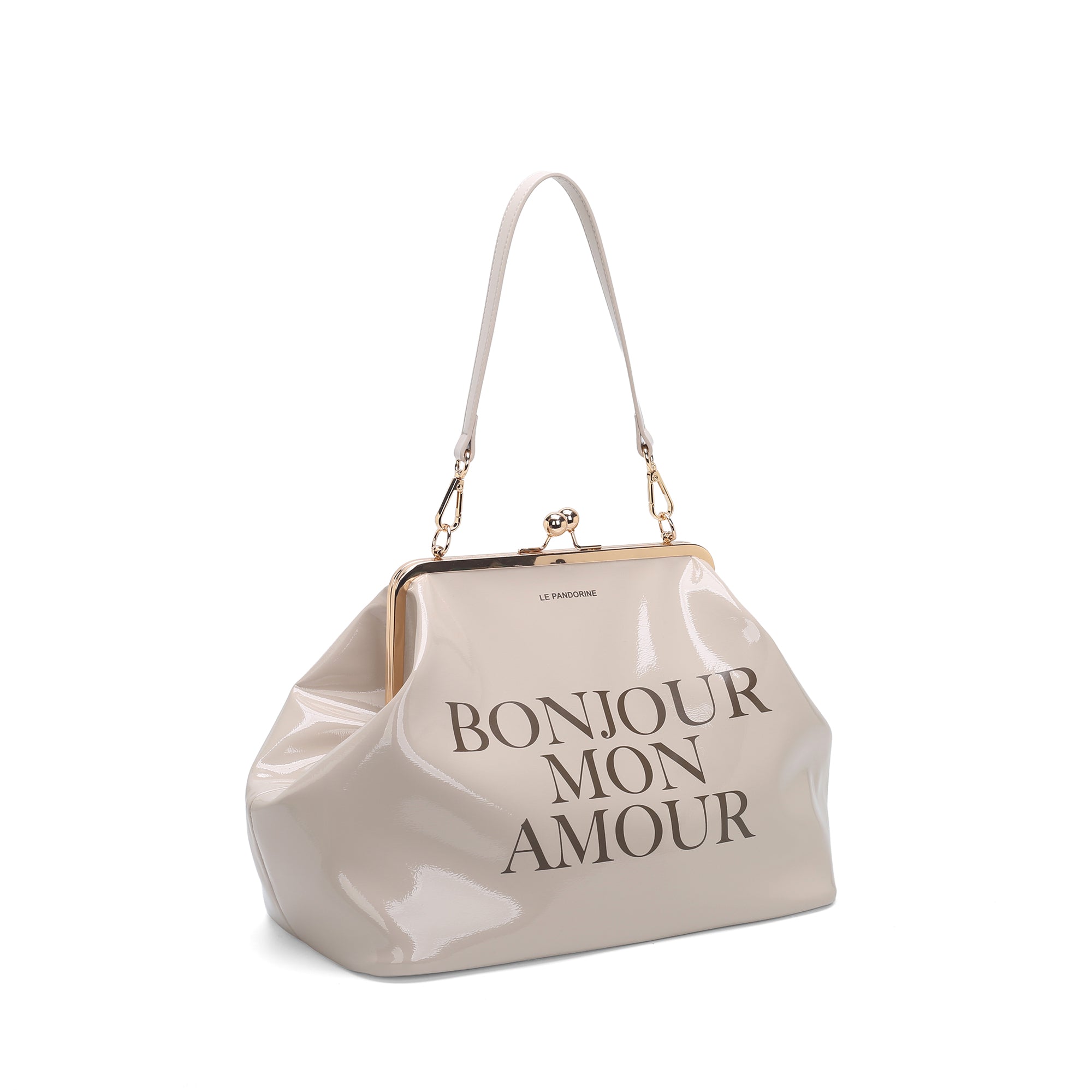 PF2629B72.C05 - Borsa a spalla Nizza in vernice colore beige - NATURALE | Le Pandorine