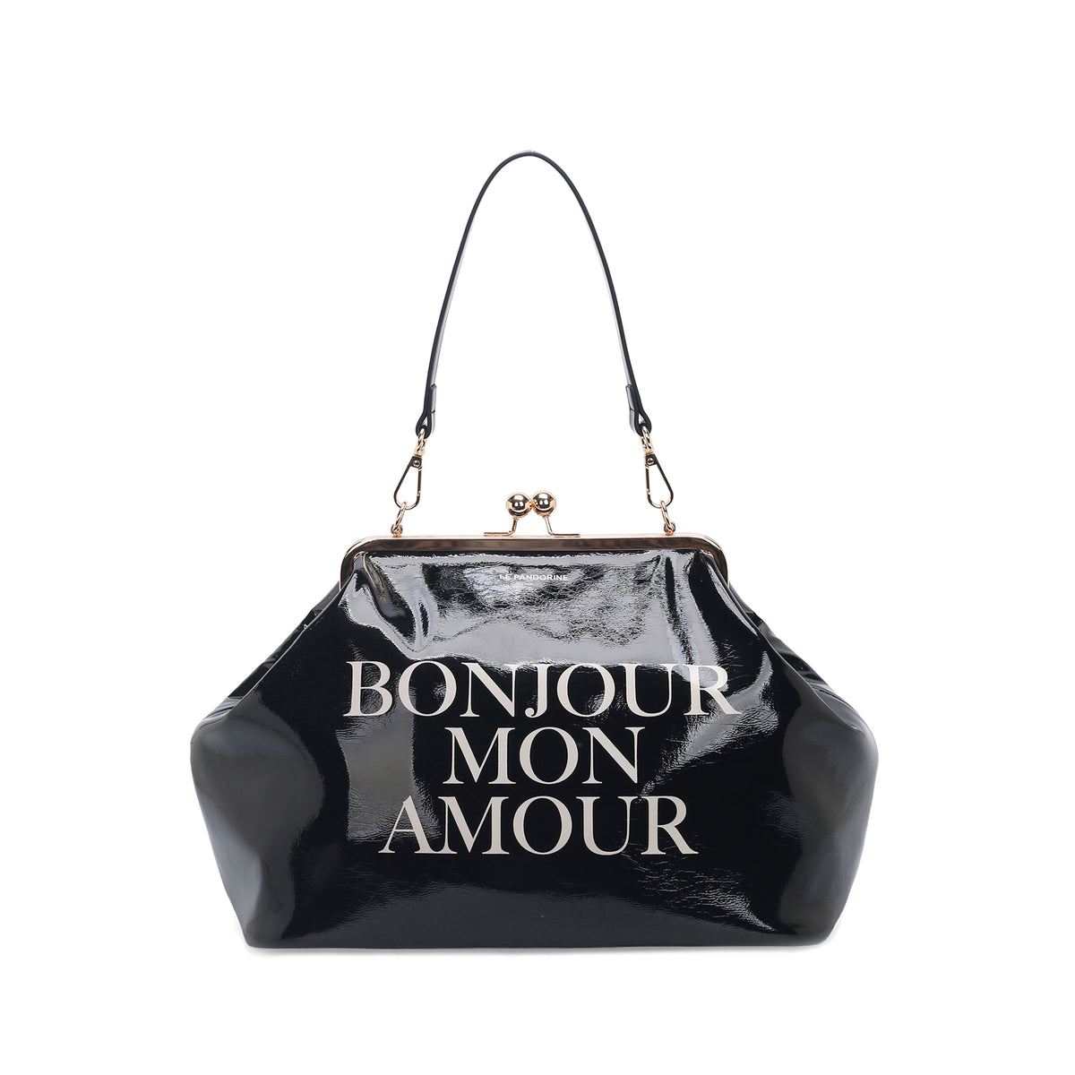 PF2629B72.C99 - Borsa a spalla Nizza in vernice colore nero - NERO | Le Pandorine