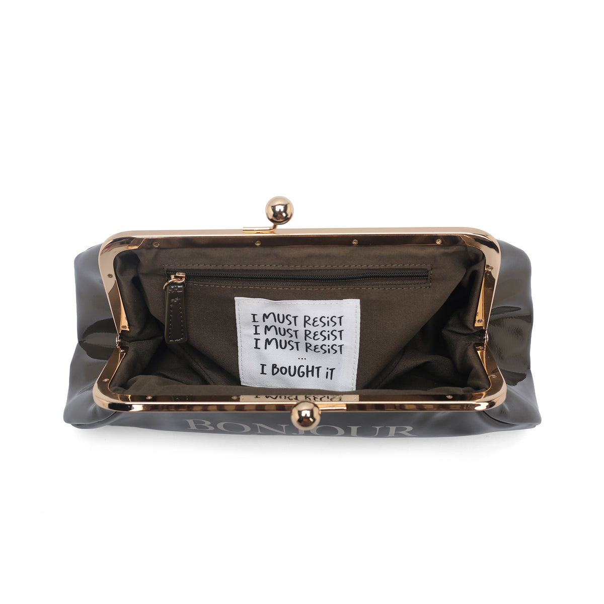 Pochette Nizza in vernice colore tortora - Pochette | Le Pandorine