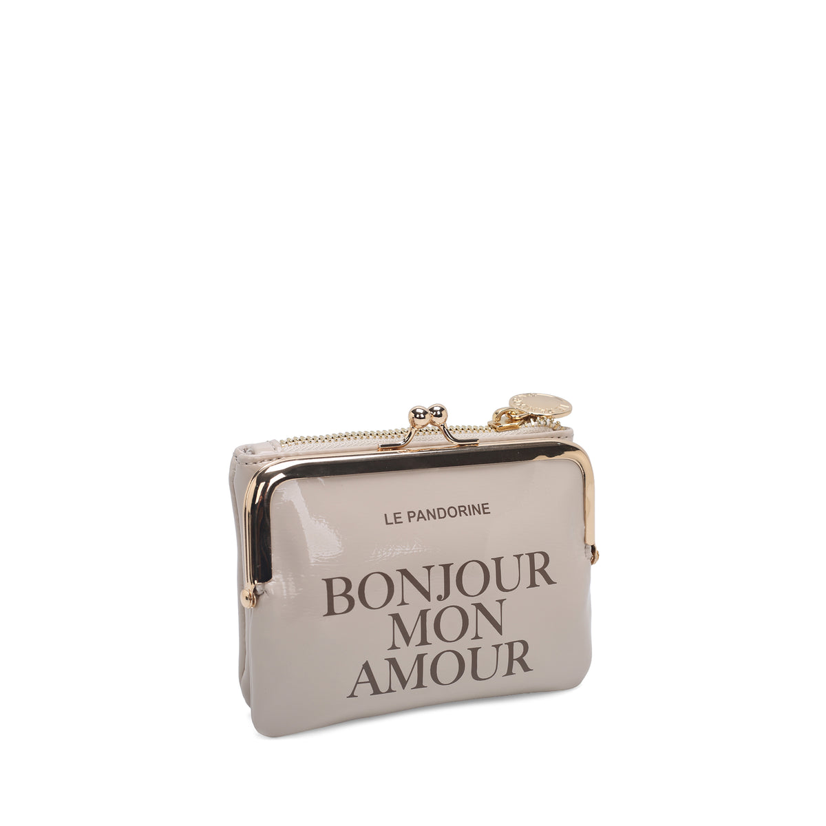 PF2629B74.C05 - Pochette doppia Nizza in vernice colore beige - NATURALE | Le Pandorine