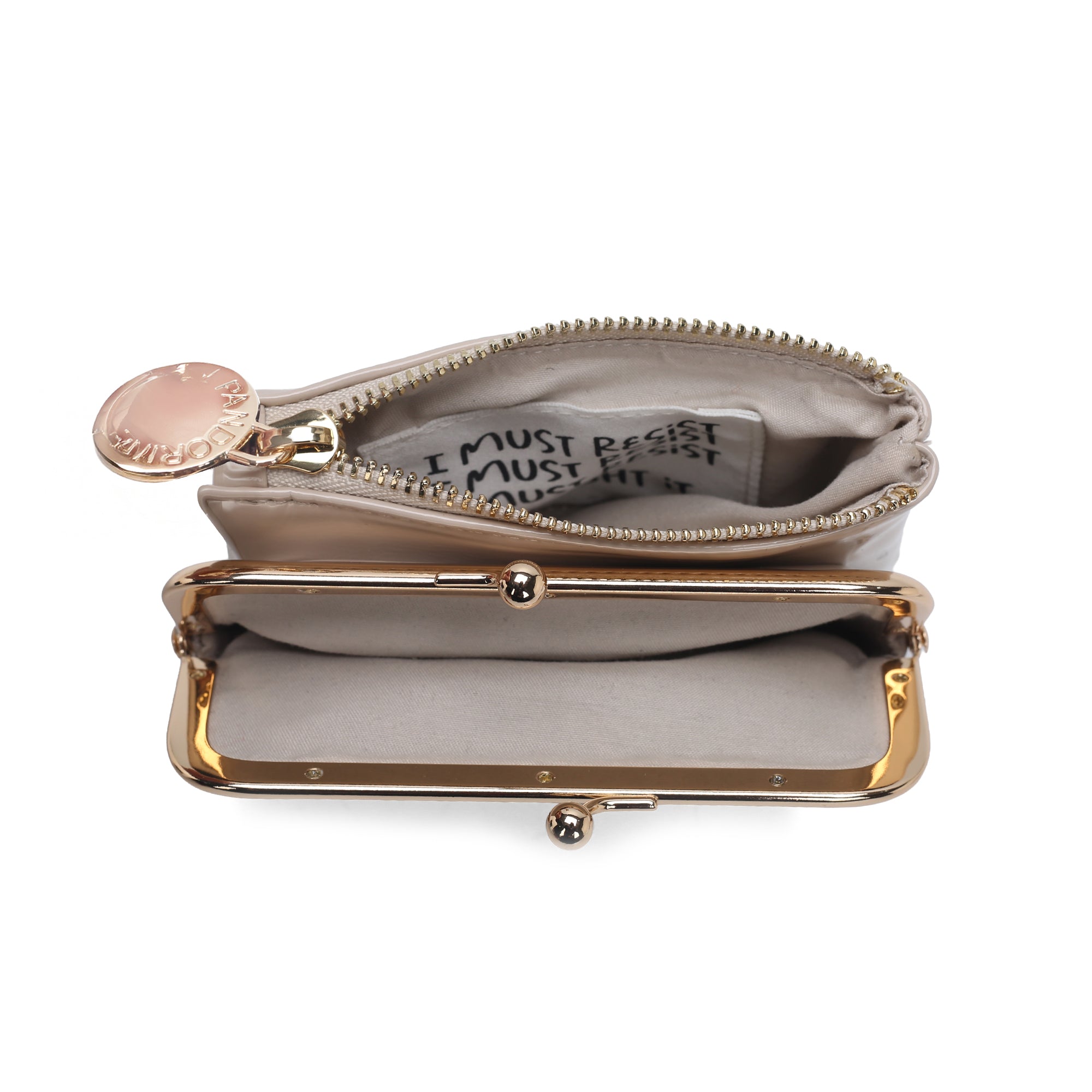 PF2629B74.C05 - Pochette doppia Nizza in vernice colore beige - NATURALE | Le Pandorine
