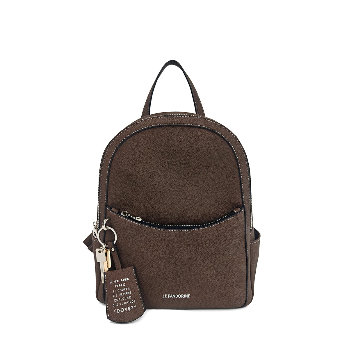 PF262B522.C60 - Zaino medio Kyoto con charm colore testa di moro - MARRONE | Le Pandorine