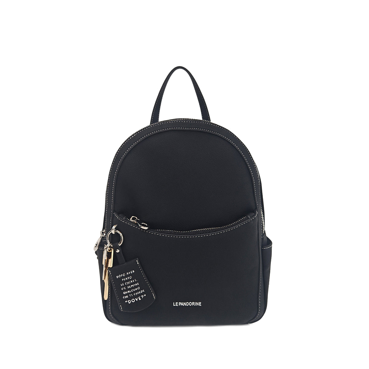 PF262B522.C99 - Zaino medio Kyoto con charm colore nero - BLACK | Le Pandorine