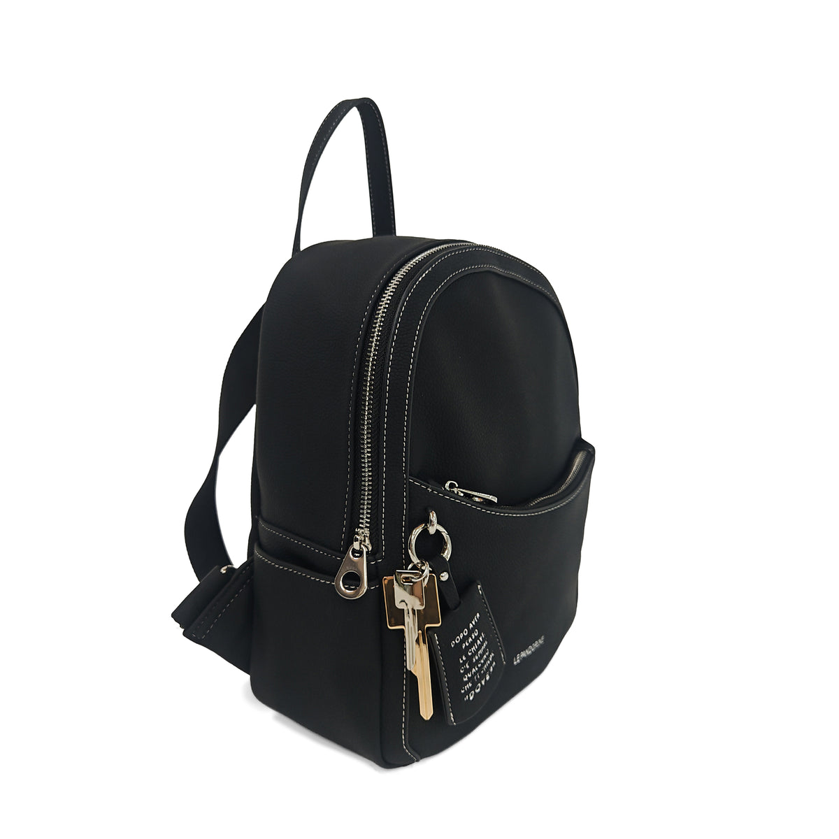 PF262B522.C99 - Zaino medio Kyoto con charm colore nero - BLACK | Le Pandorine