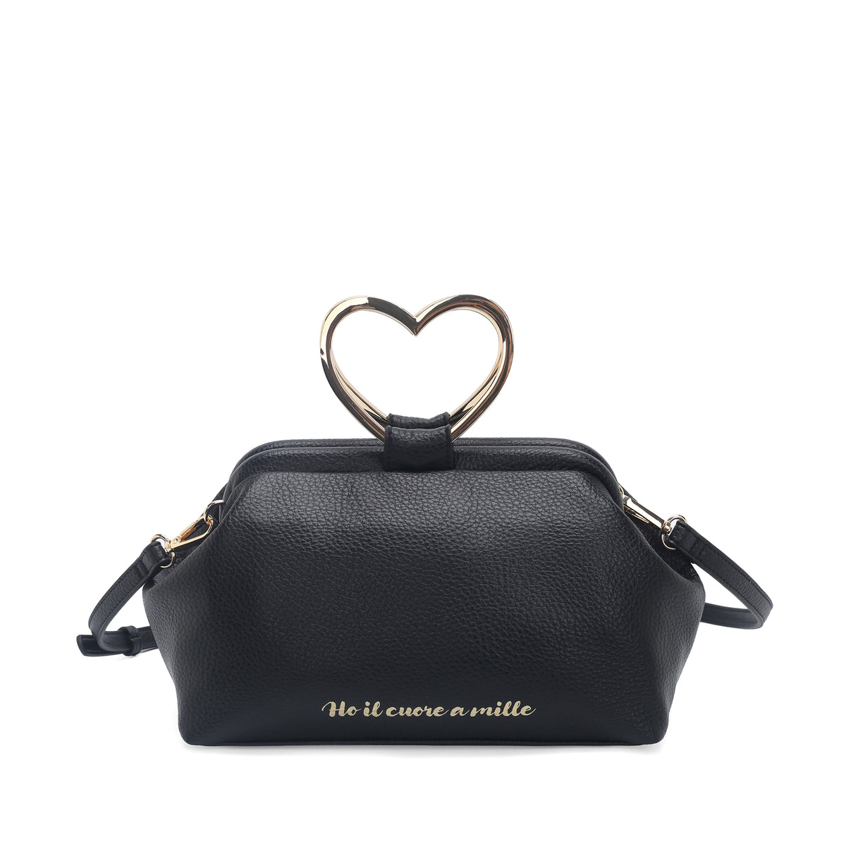 Borsa a spalla media Venezia manico a cuore colore nero - Borse Donna | Le Pandorine