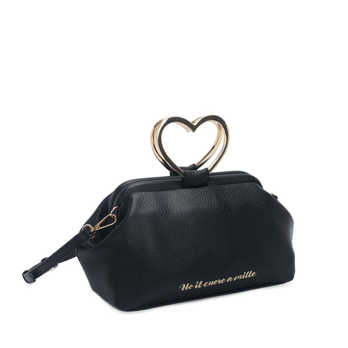 Borsa a spalla media Venezia manico a cuore colore nero - Borse Donna | Le Pandorine