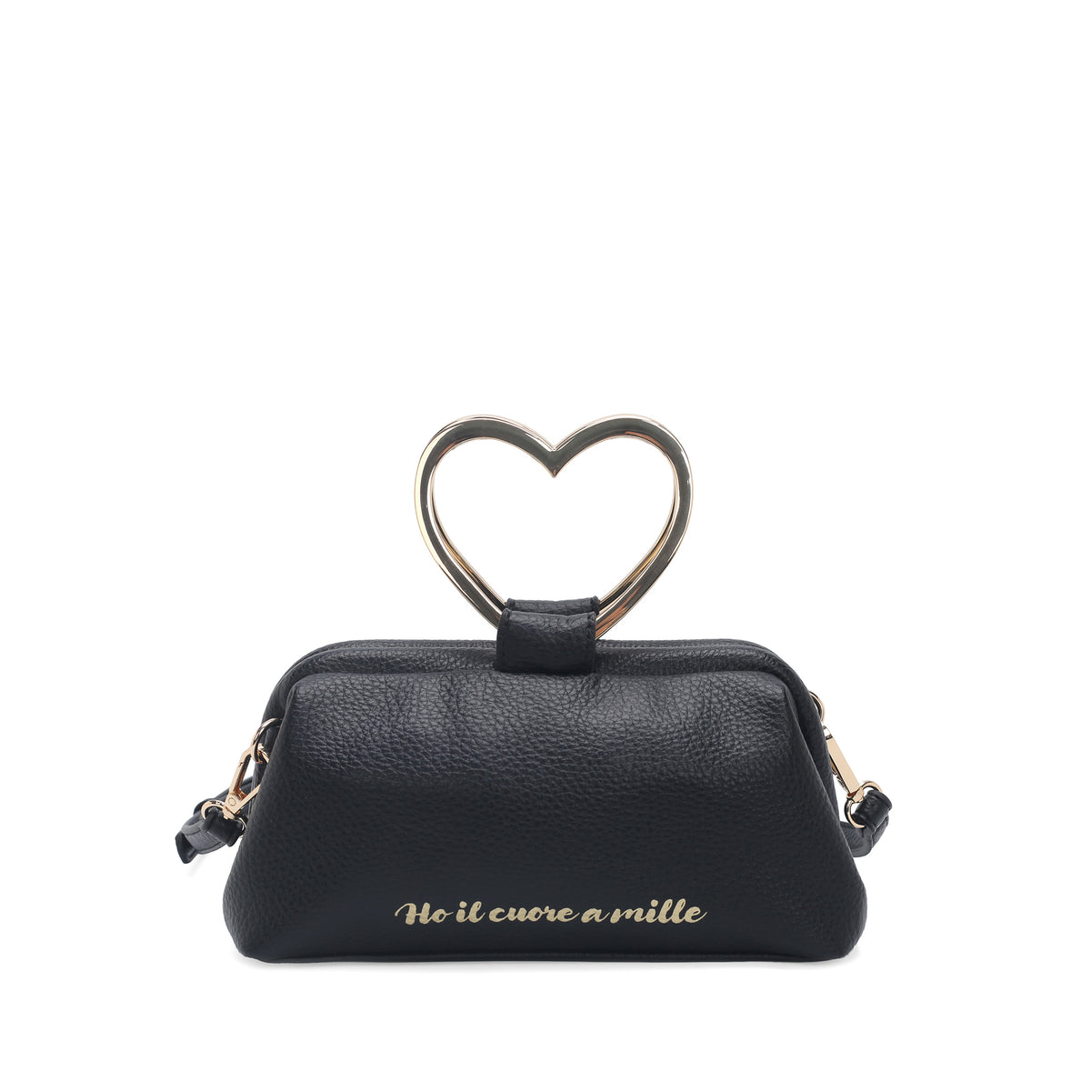 Borsa a spalla piccola Venezia manico a cuore colore nero - Borse Donna | Le Pandorine