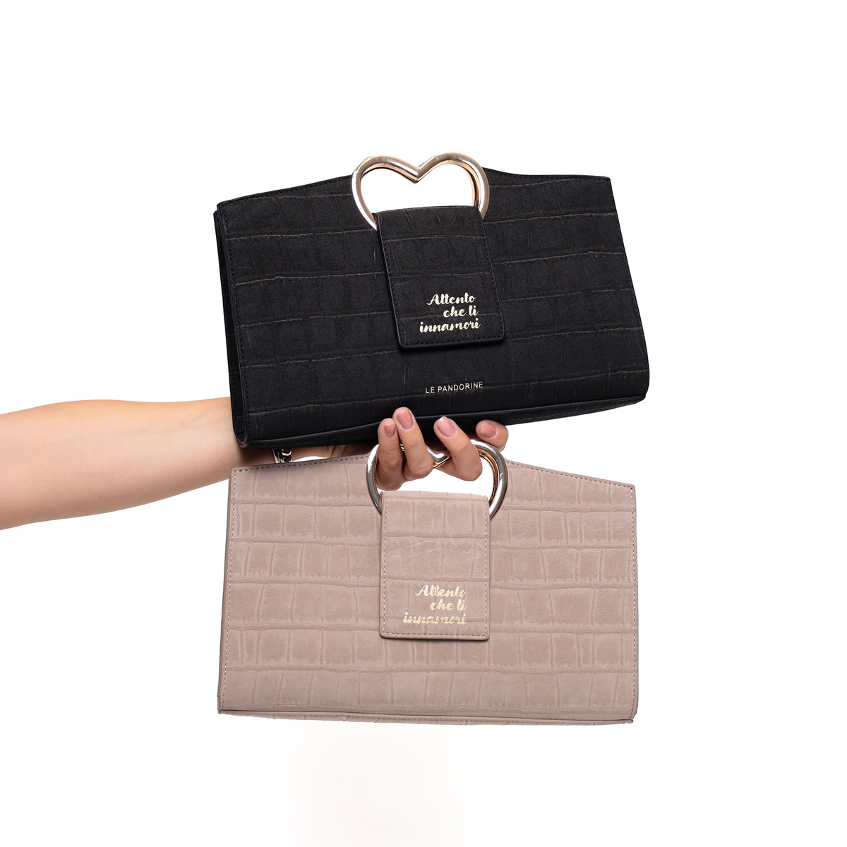 Borsa a mano Parigi con manico a cuore colore beige - Borse Donna | Le Pandorine