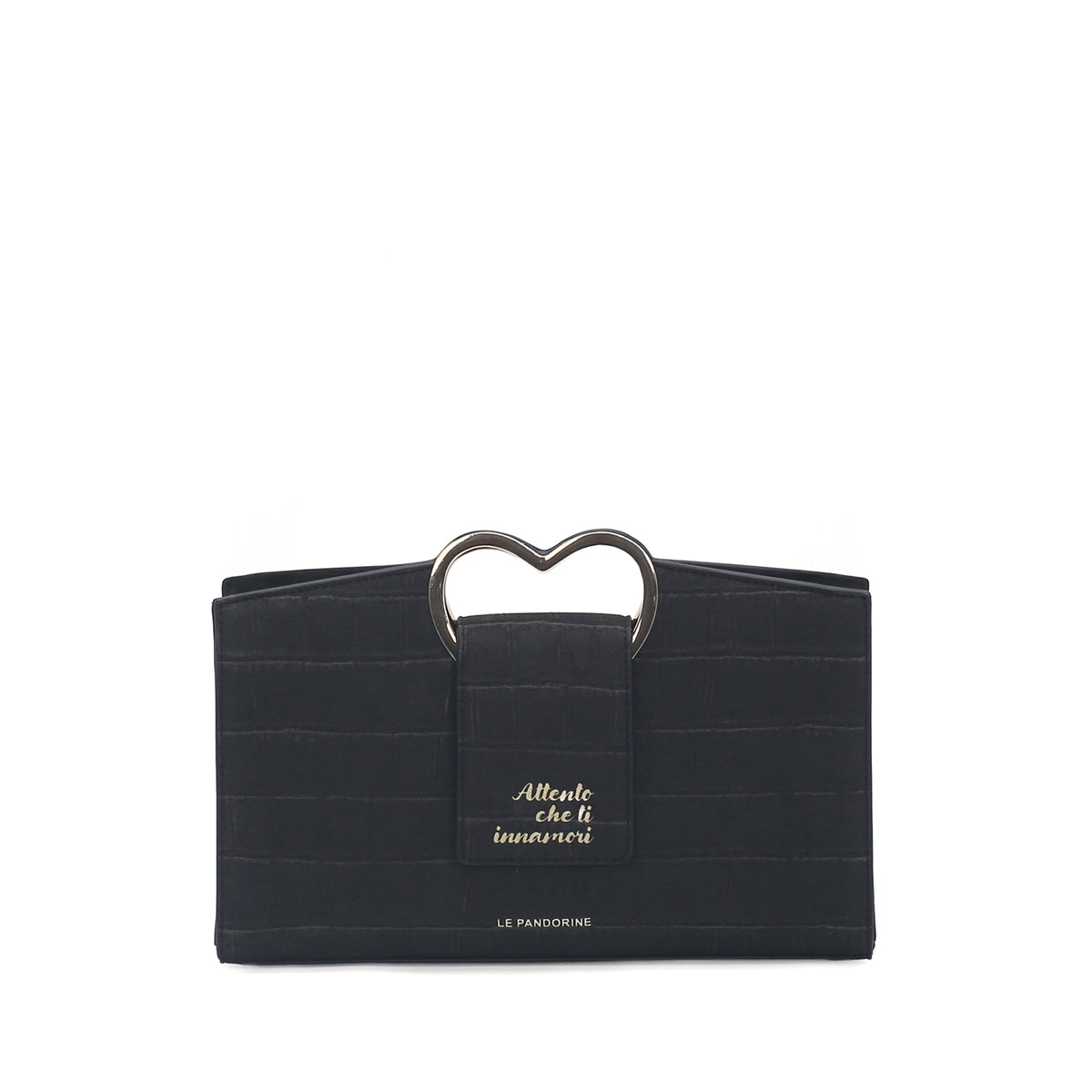 Borsa a mano Parigi con manico a cuore colore nero - Borse Donna | Le Pandorine