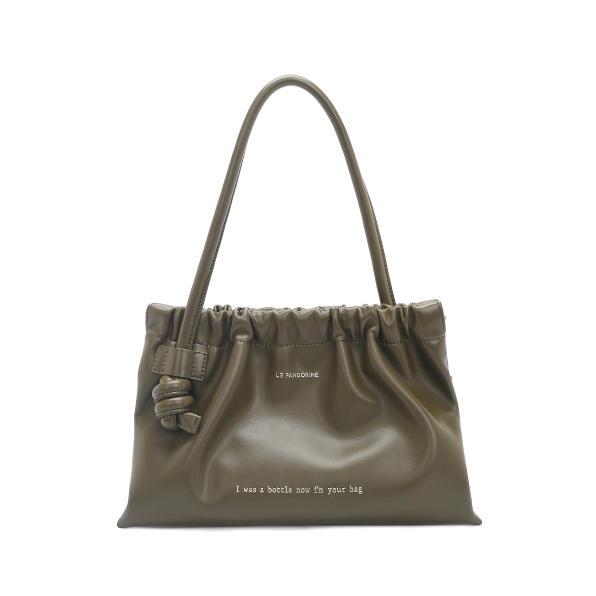 PF263B541.C41 - Borsa a spalla Bottle in materiale riciclato colore verde militare - VERDE | Le Pandorine