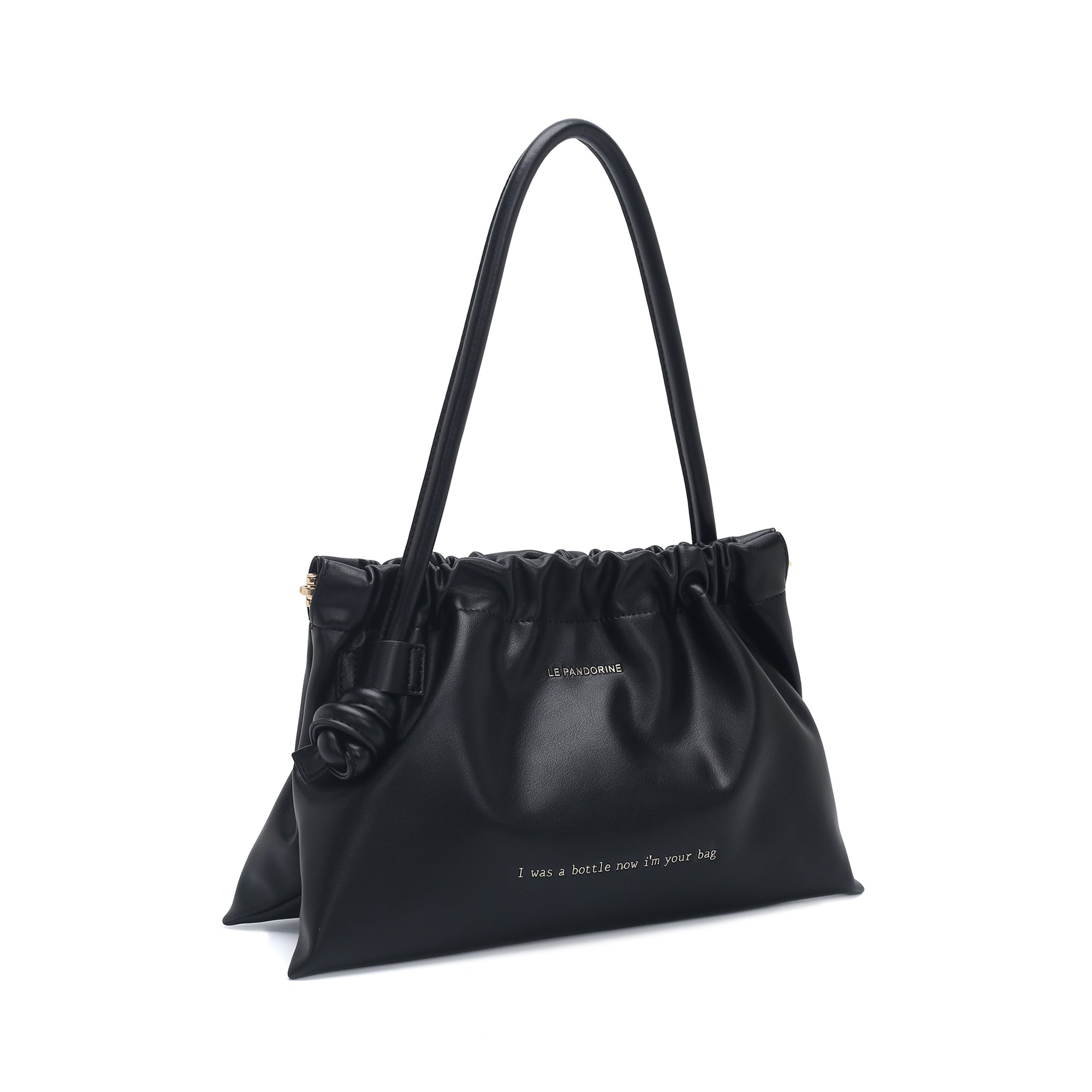 PF263B541.C99 - Borsa a spalla Bottle in materiale riciclato colore nero - NERO | Le Pandorine