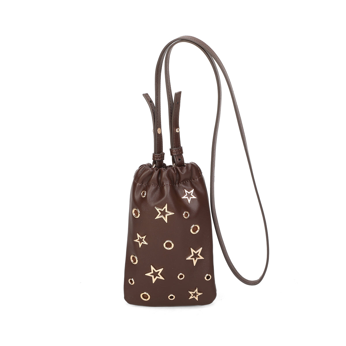 Las Vegas phone strap dark brown color - Women's Crossbody Bag | Le Pandorine