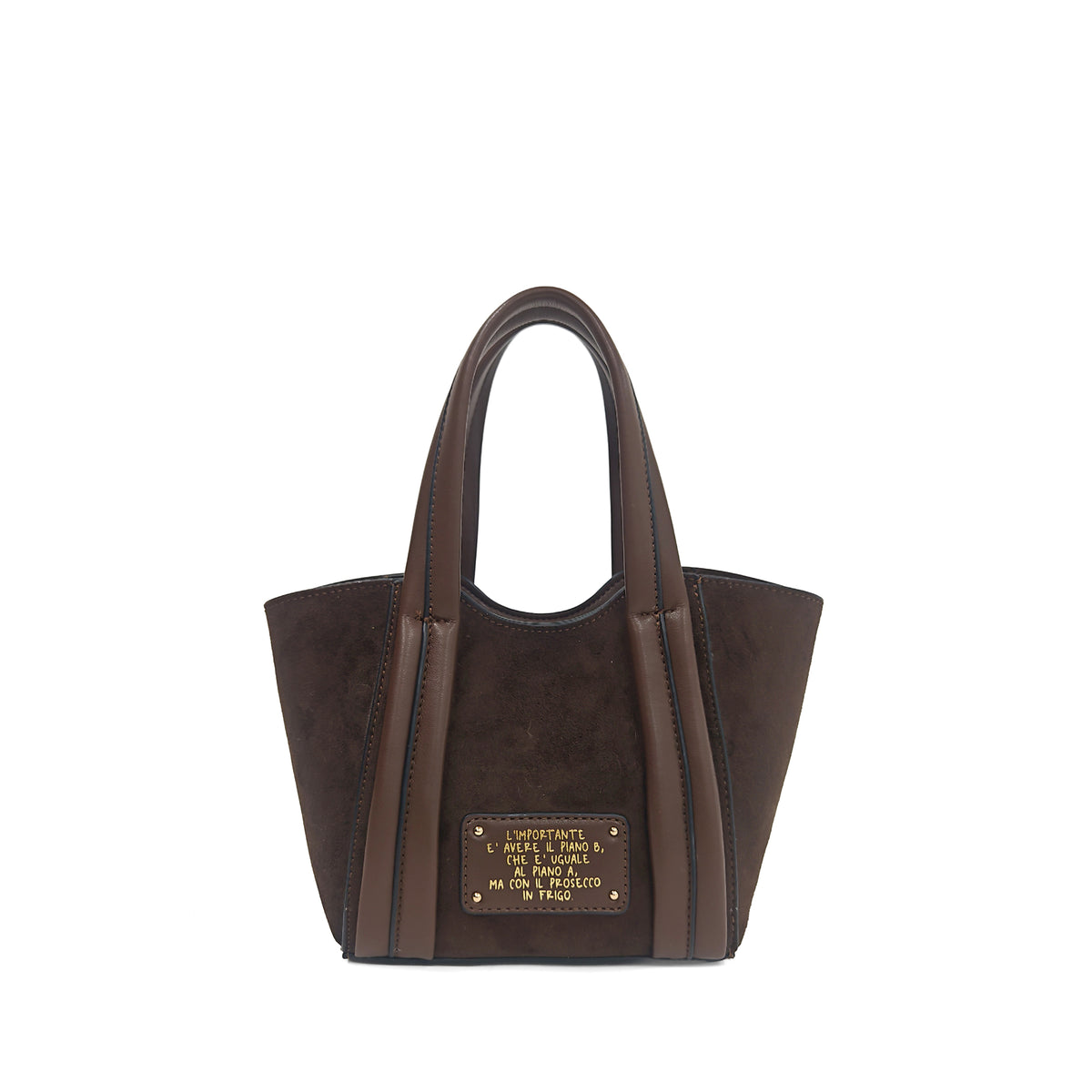 Dark brown Vicky small shopping bag - Shopping Bags | Le Pandorine