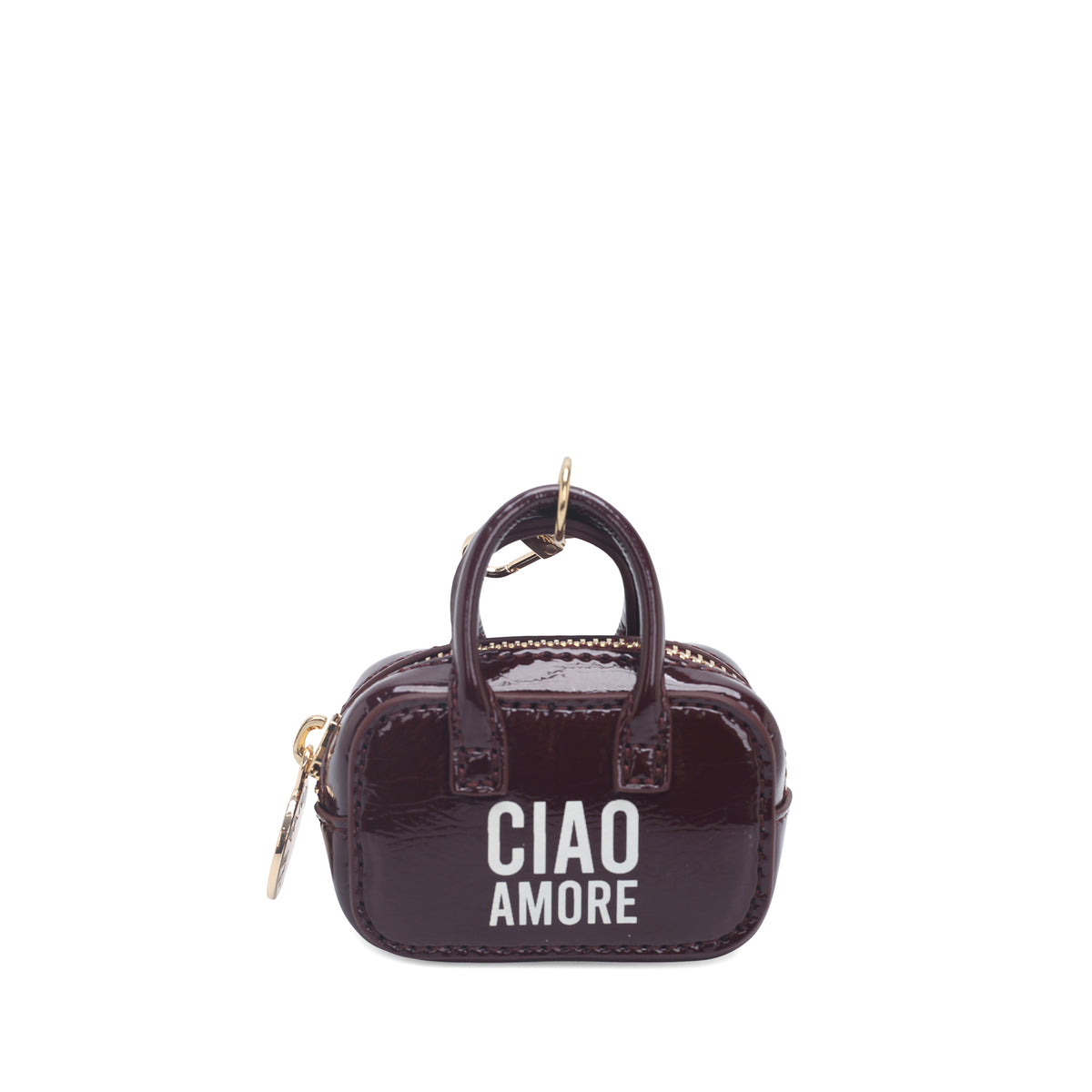 Portachiavi a forma di mini bag colore bordeaux - Accessori Donna | Le Pandorine