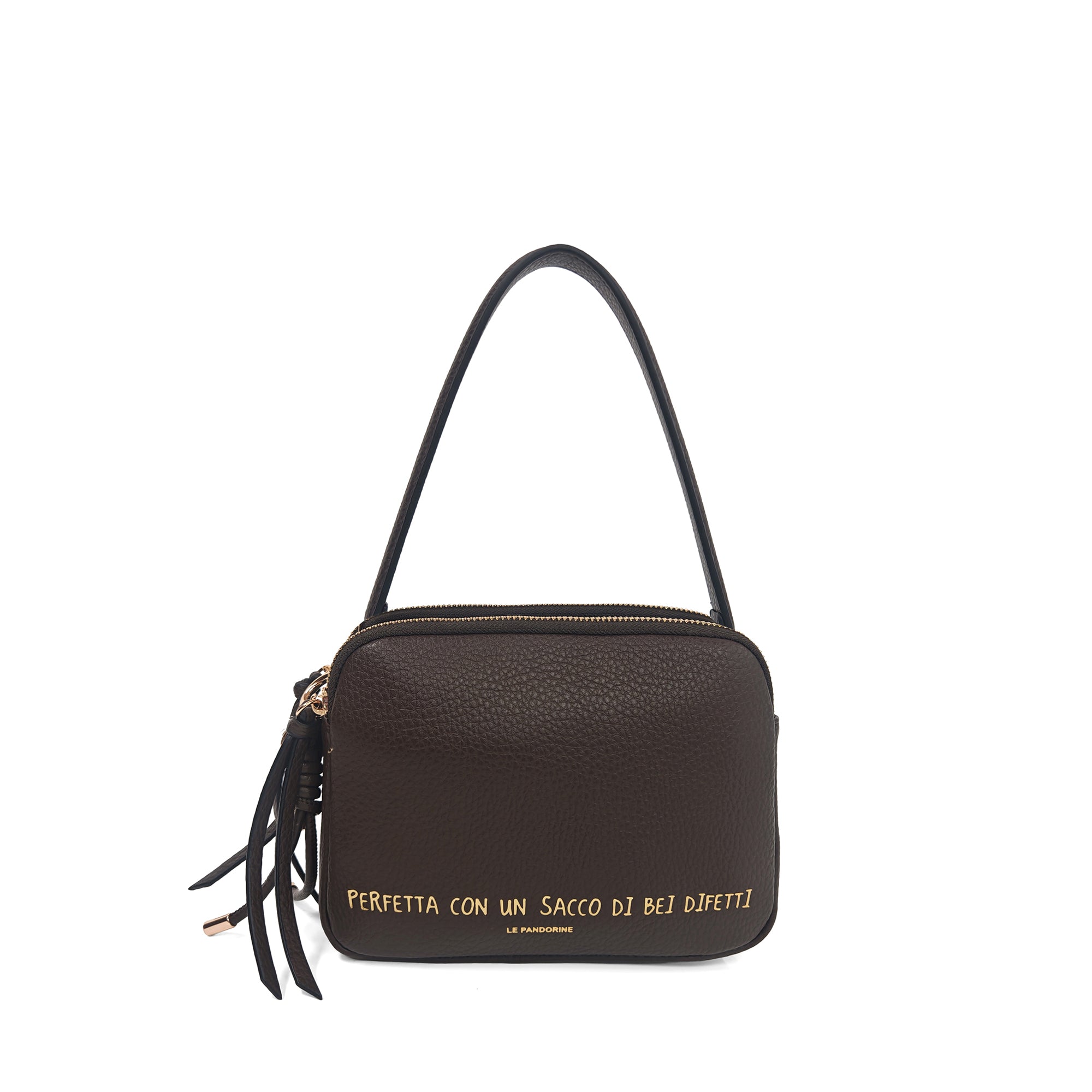 PF266B551.C60 - Tracolla con due zip Berlino colore testa di moro - MARRONE | Le Pandorine