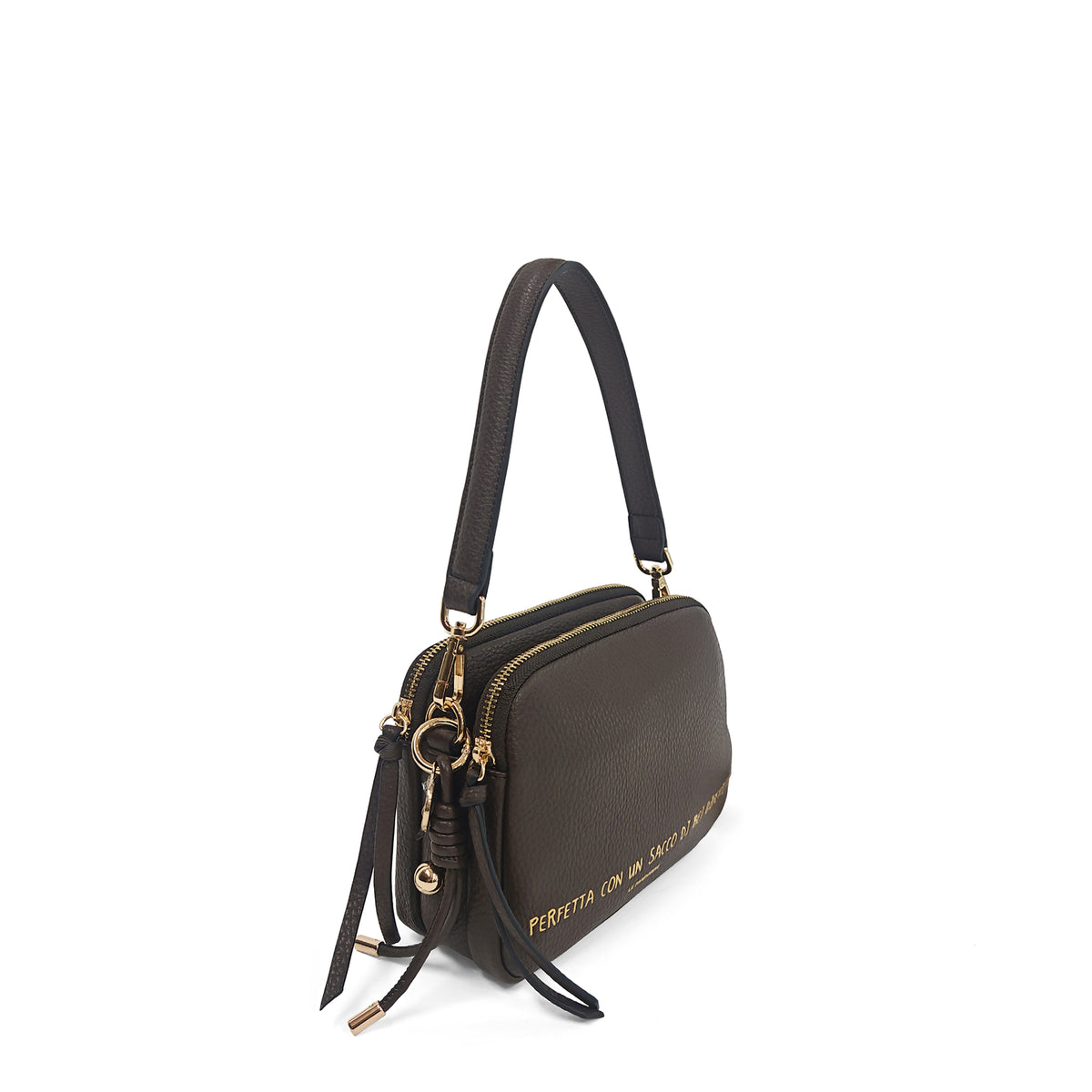 PF266B551.C60 - Tracolla con due zip Berlino colore testa di moro - MARRONE | Le Pandorine