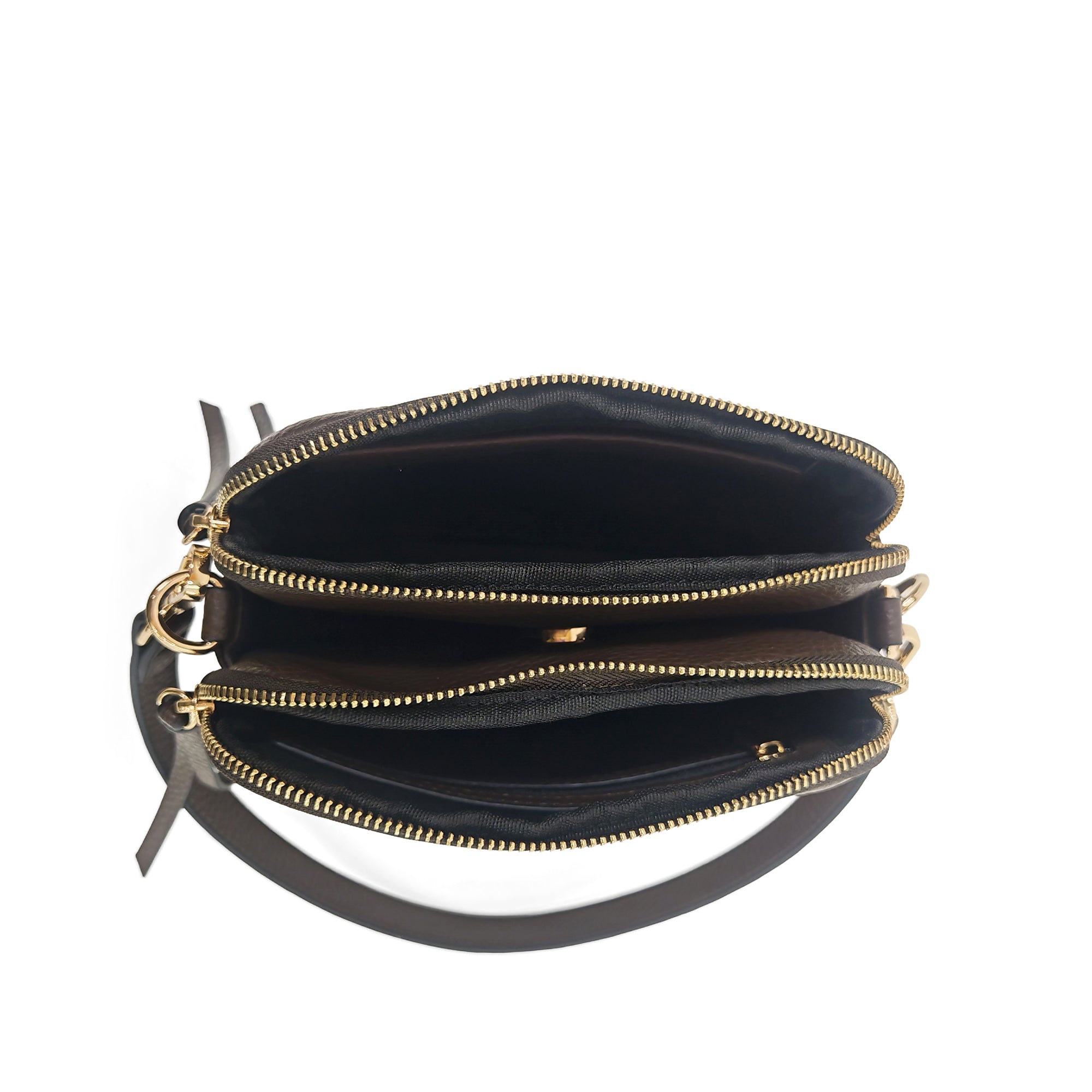 PF266B551.C99 - Tracolla con due zip Berlino colore nero - BLACK | Le Pandorine