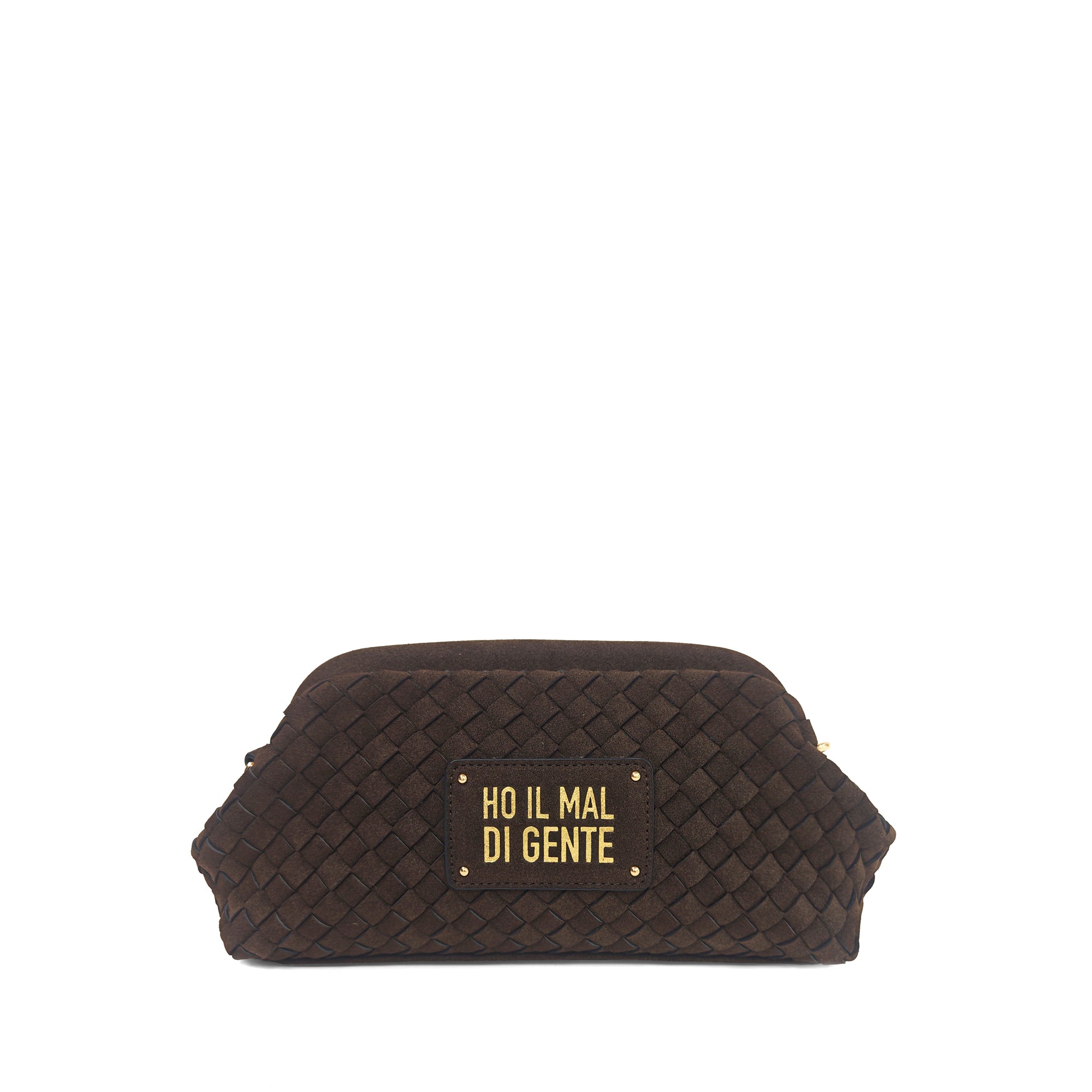 PF268B586.C60 - Pouch intrecciata Panama colore testa di moro - MARRONE | Le Pandorine