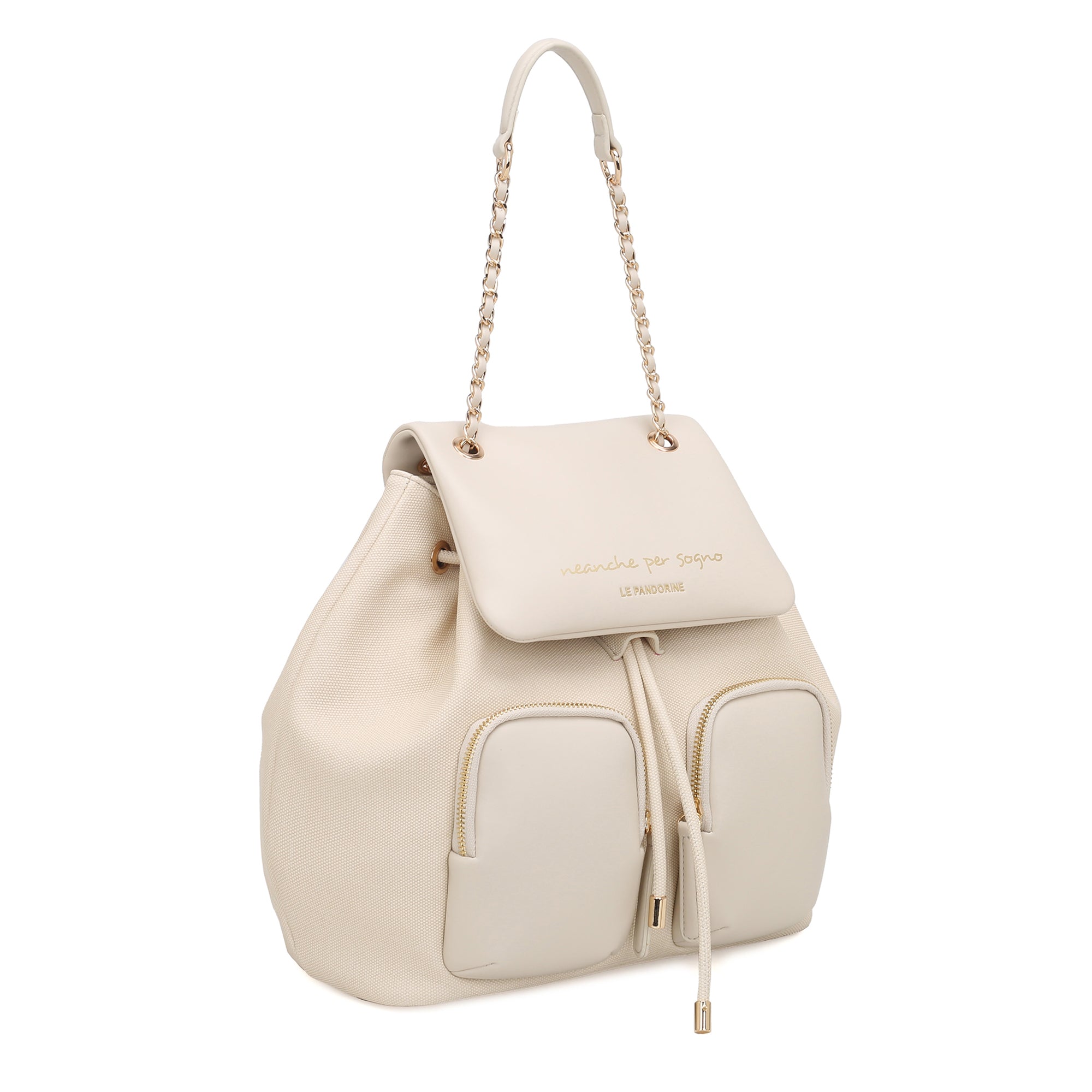 beige Alice Backpack - NATURAL | Le Pandorine