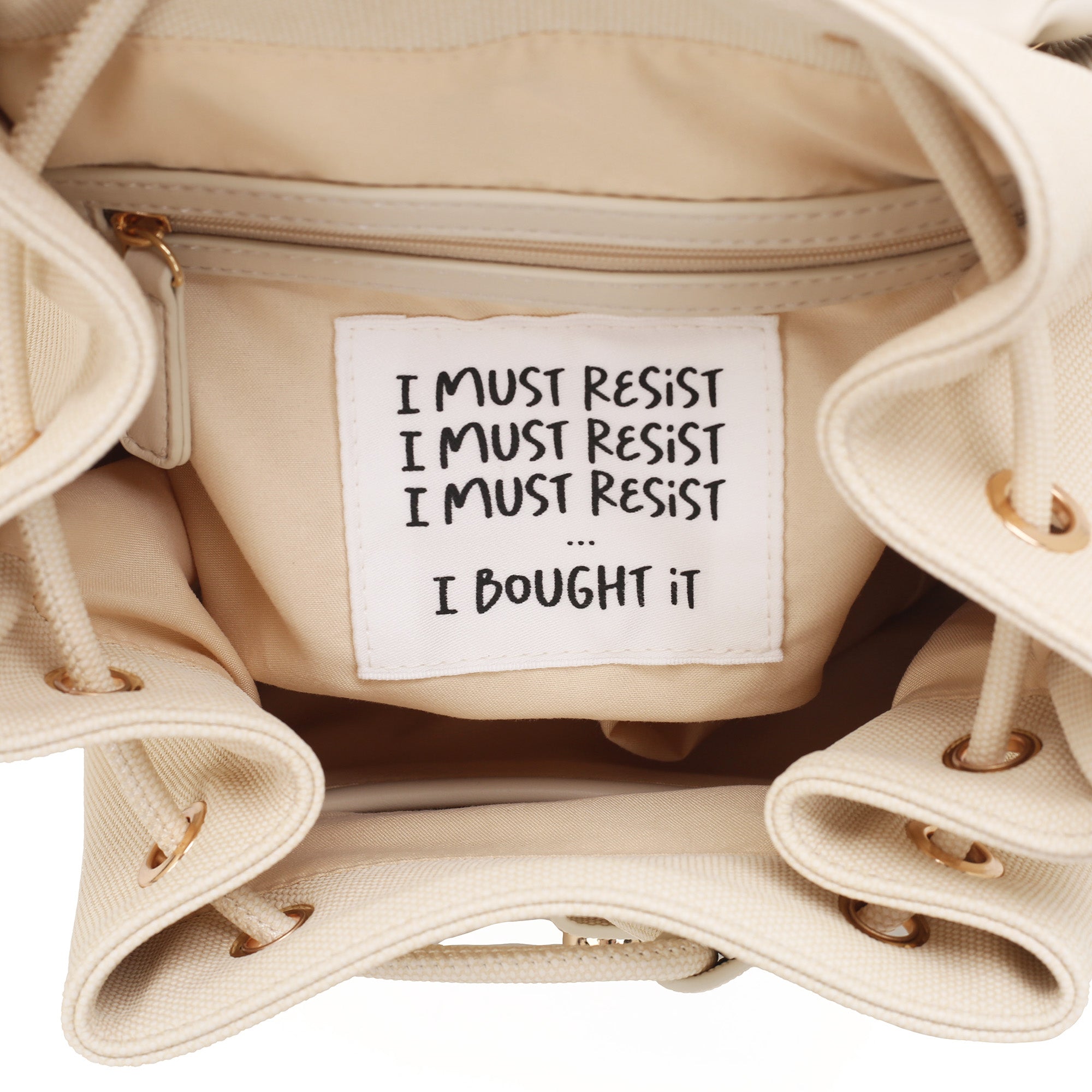 beige Alice Backpack - NATURAL | Le Pandorine